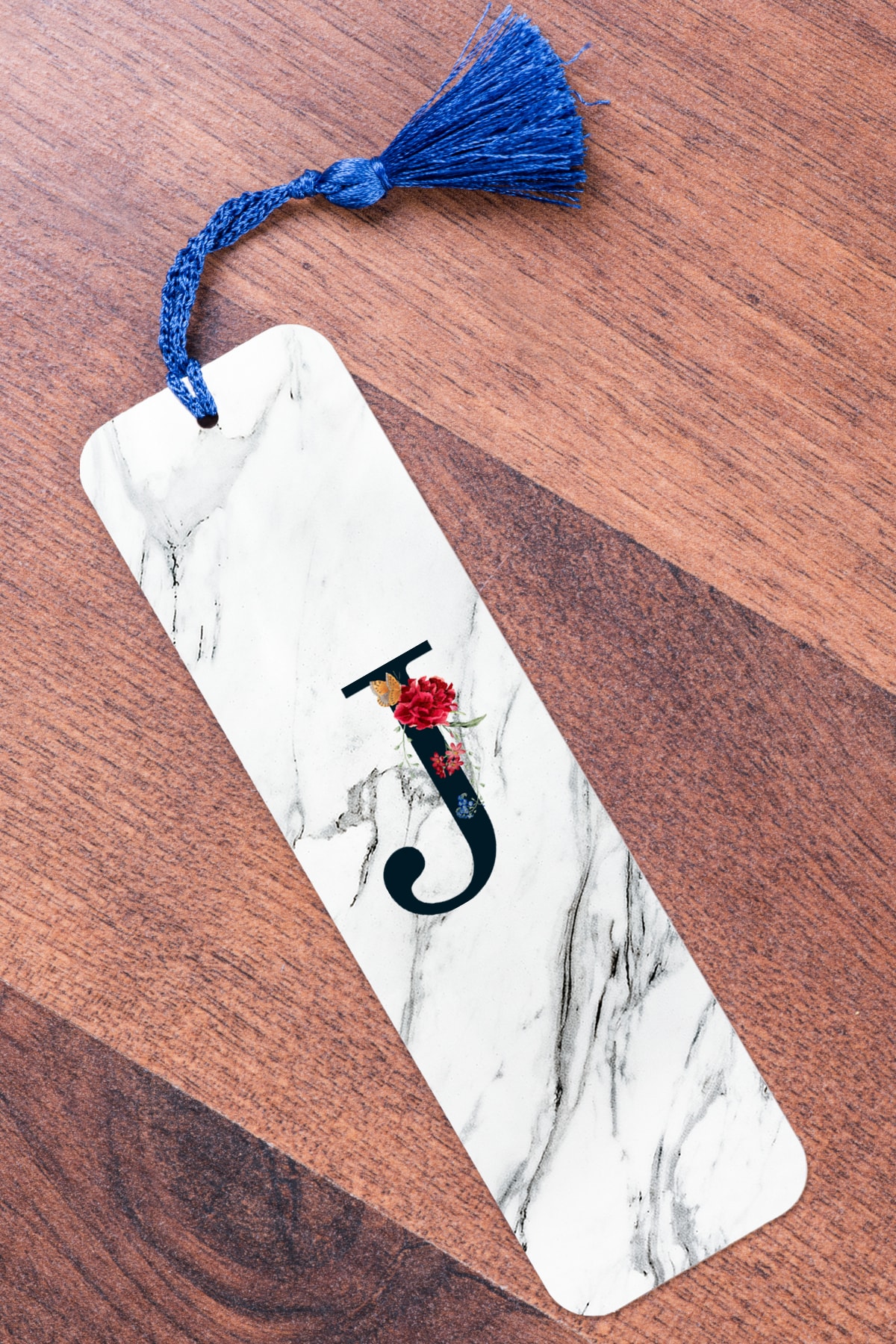 Procity J Harfi Beyaz Mermer Metal Kitap Ayracı