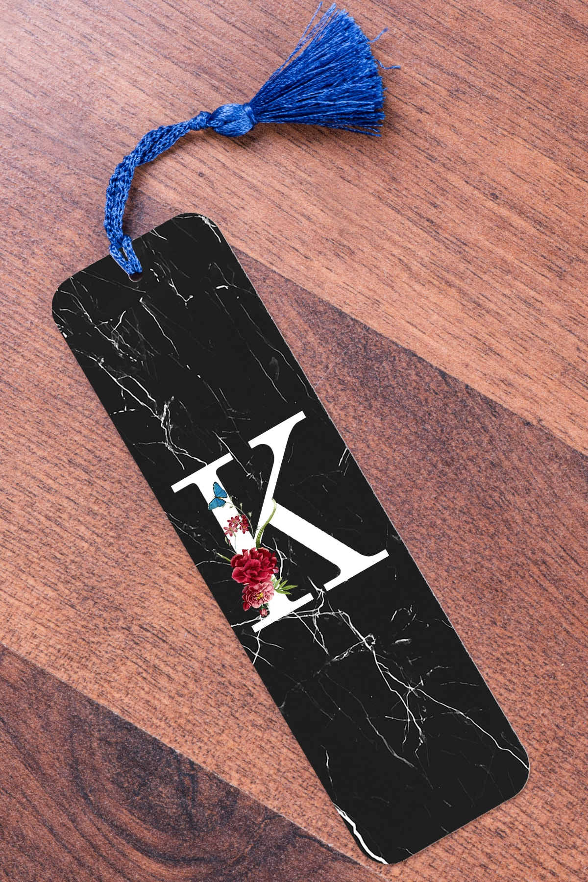 Procity K Harfi Siyah Mermer Metal Kitap Ayracı