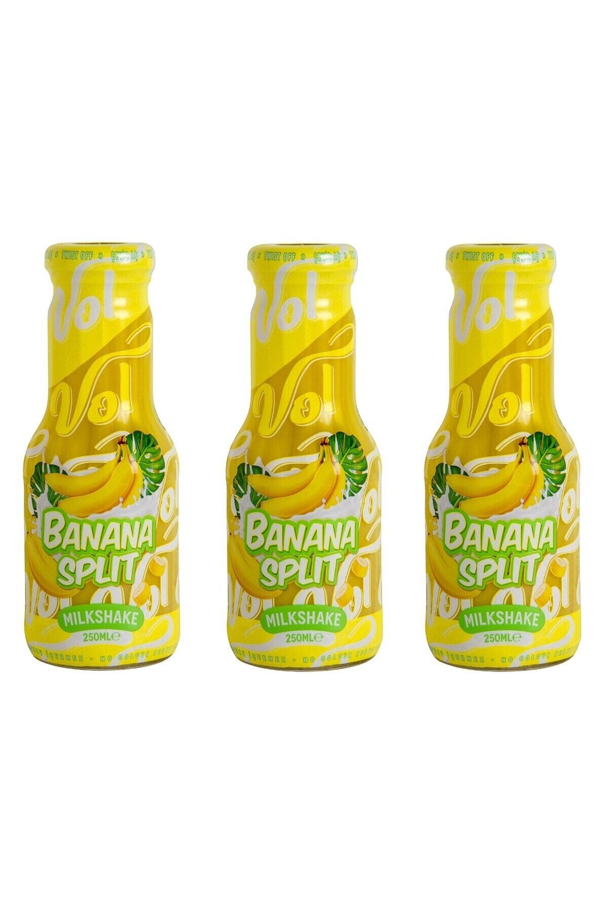 VOL Banana Split Milkshake Muz Aromalı Sütlü Içecek 250 Ml 3'lü