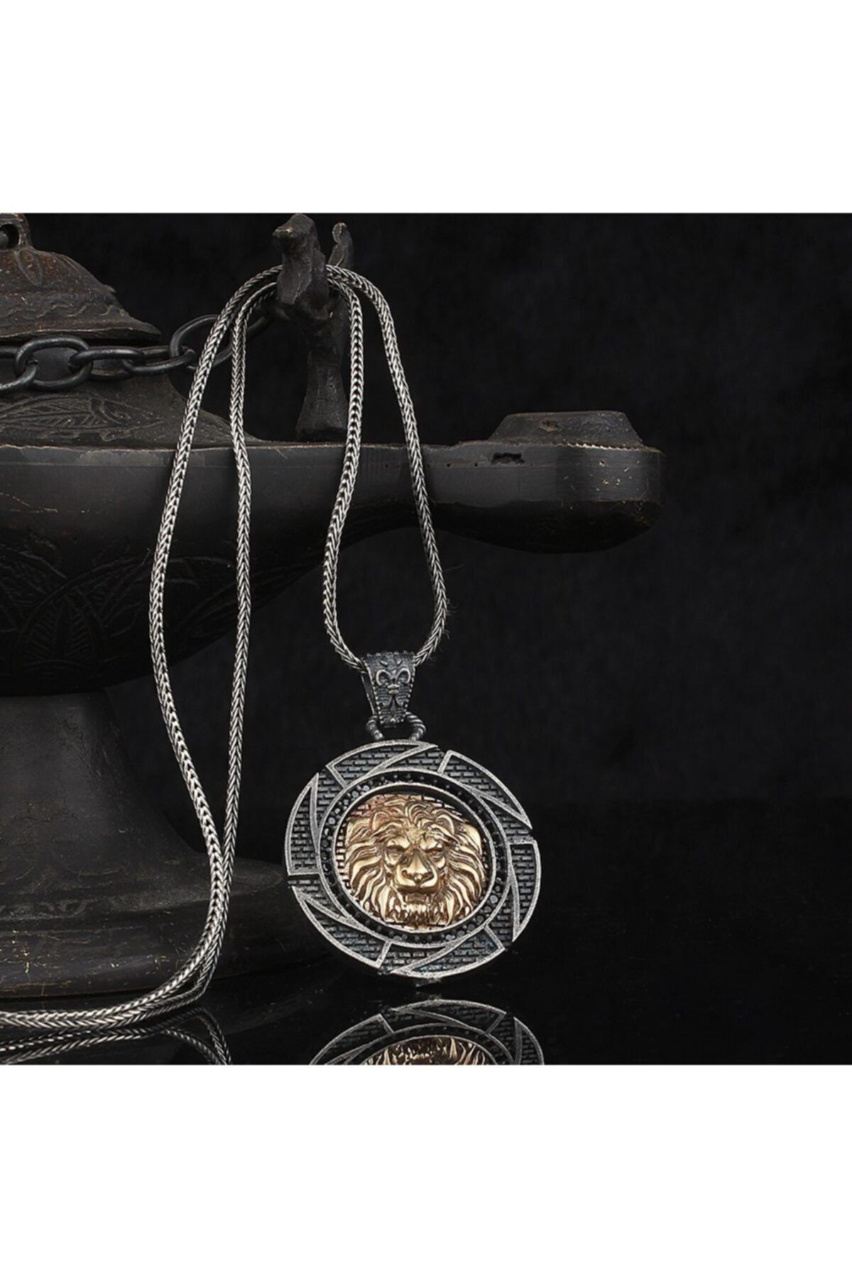 BayVog Aslan Model 925 Ayar Gümüş Erkek Kolye