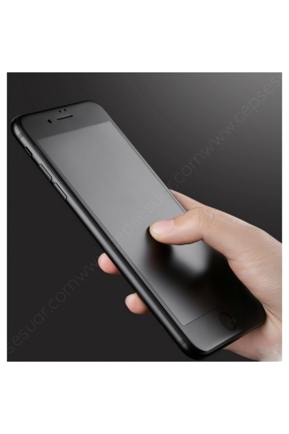 TURBOPLUS Apple Iphone 7/8 Plus Siyah Tam Kaplayan 5d Mat Nano Kırılmaz Cam