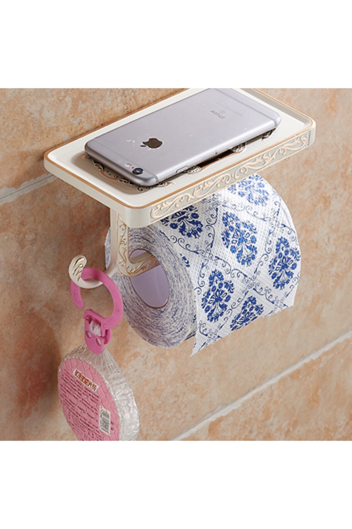 Hedi's Home Ceptelefonu Raflı Beyaz Tuvalet Kağıtlığı
