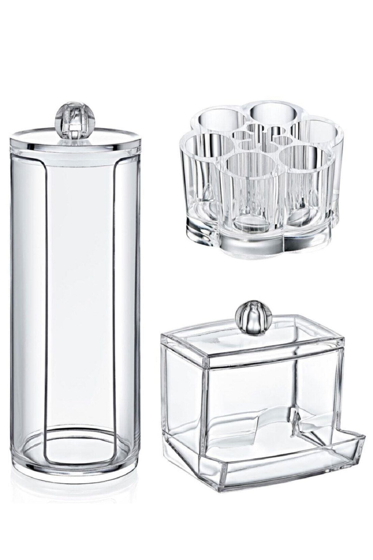 Manor Akrilik Lüx 3'lü Makyaj Organizer Set