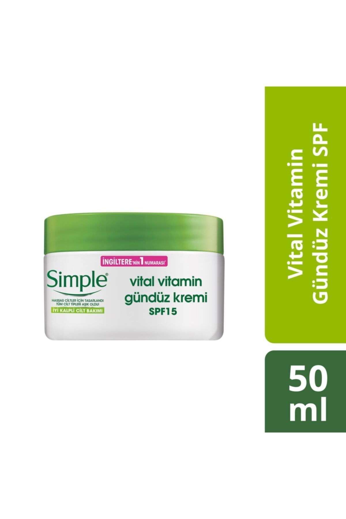 Simple Vital Vitamin Hassas Ciltlere Uygun Gündüz Bakım Kremi SPF15 50 Ml