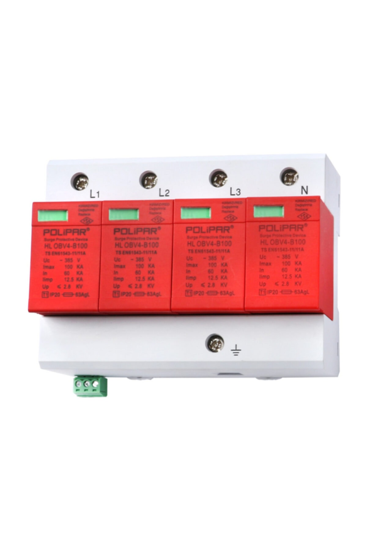 Polipar Hl-obv4-100/60 B Tipi 4 Kutuplu Parafudr