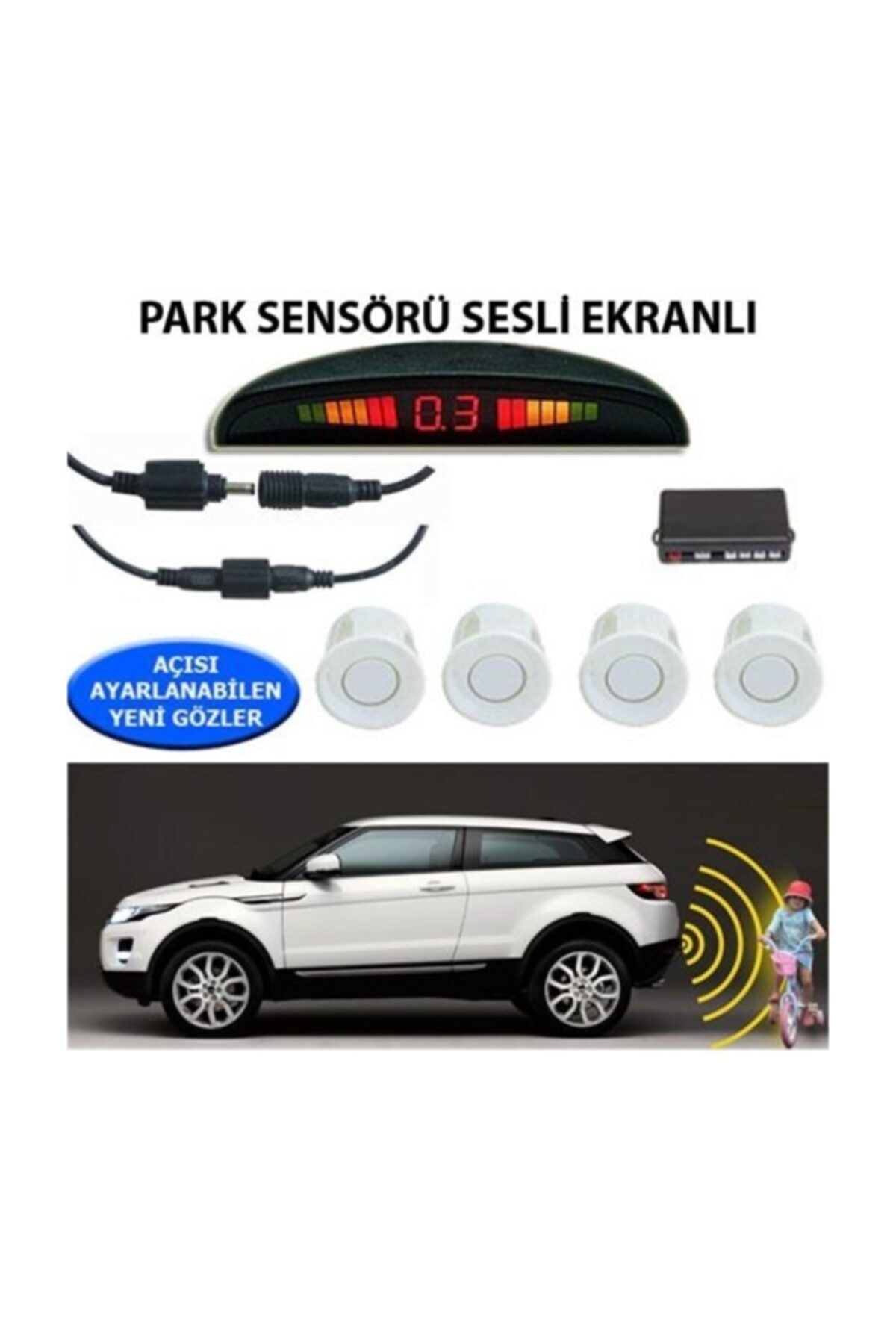 Marka Forza Park Sensörü Ekranlı Ses Ikazlı Beyaz Sensör