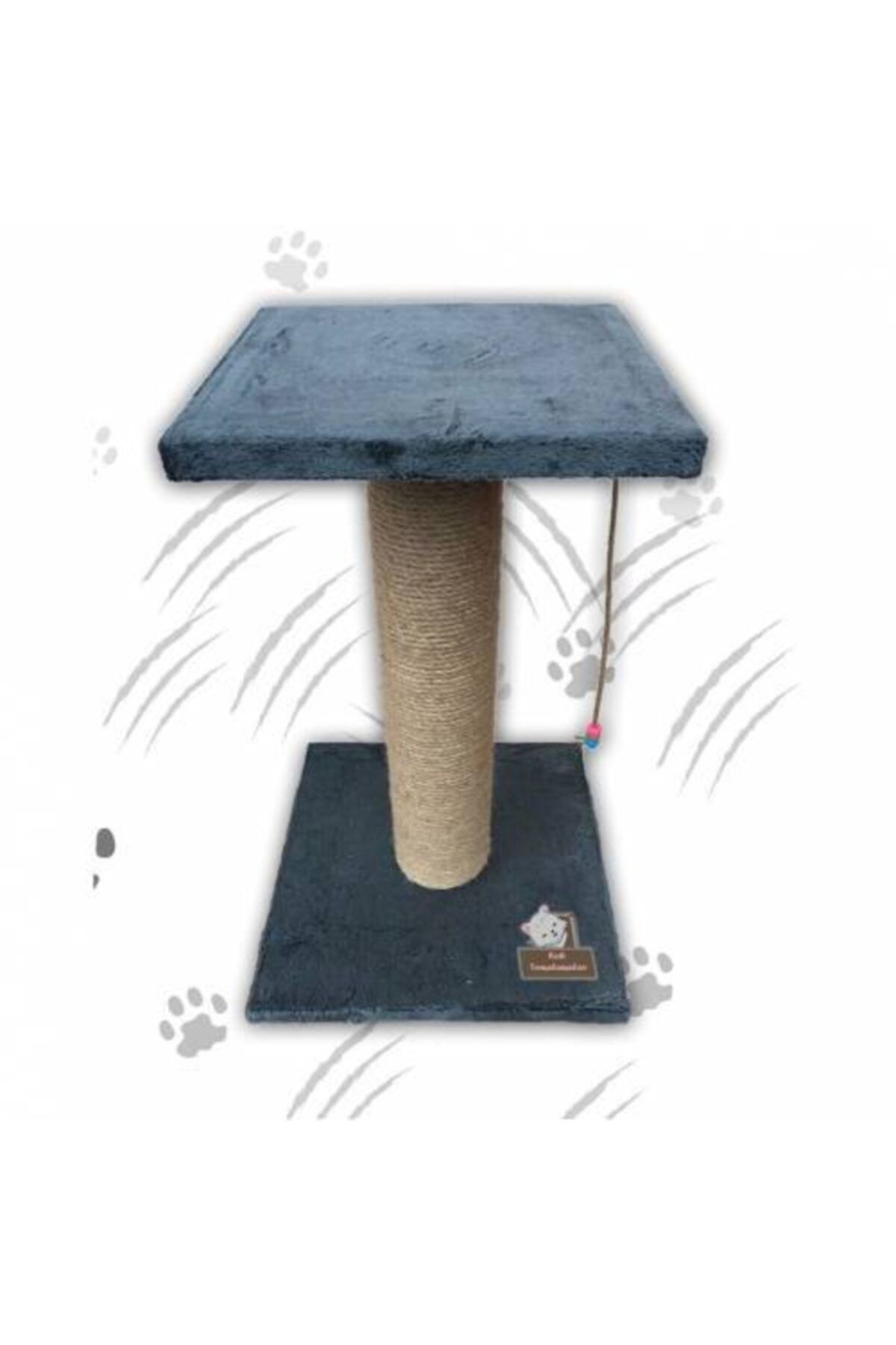 hitteknoloji Kare Puflu Tekli Kedi Tırmalama Platformu Gri