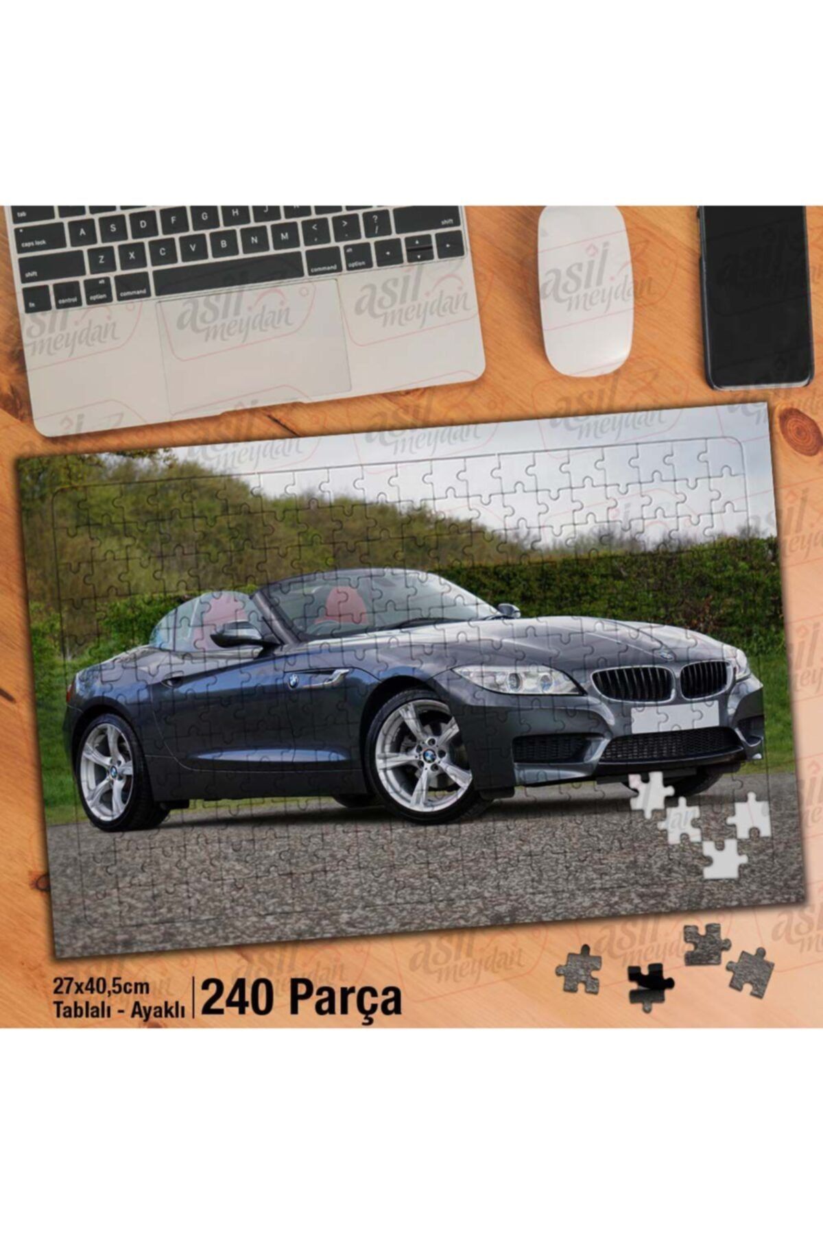 Asilmeydan Asil Hobi Bmw Üstü Açık Spor Otomobil -lüks Araç Yapboz -ayak Destekli Çerçeveli 240 Parça Puzzle