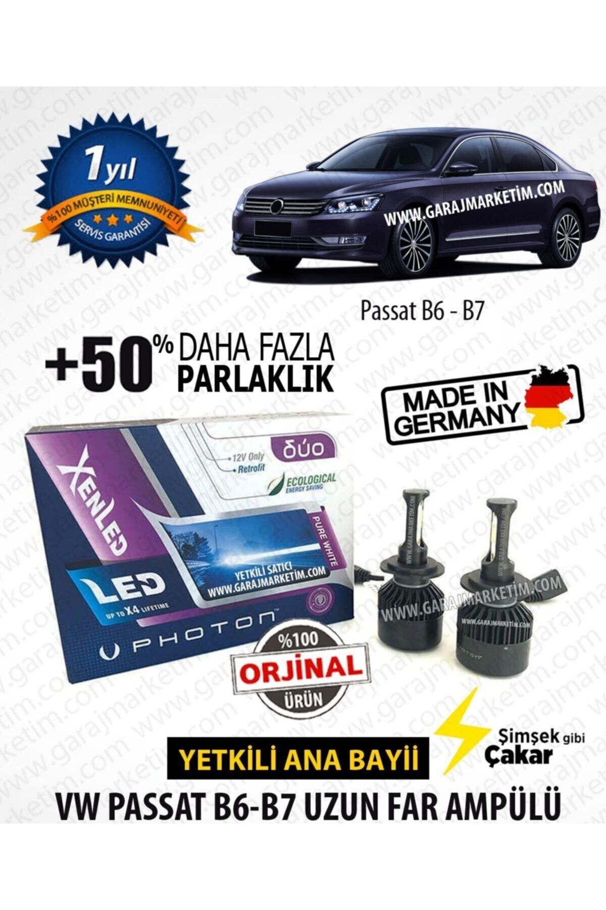 Photon Duo H7 Led Xenon - Volkswagen Passat B6-b7 Uzun Far