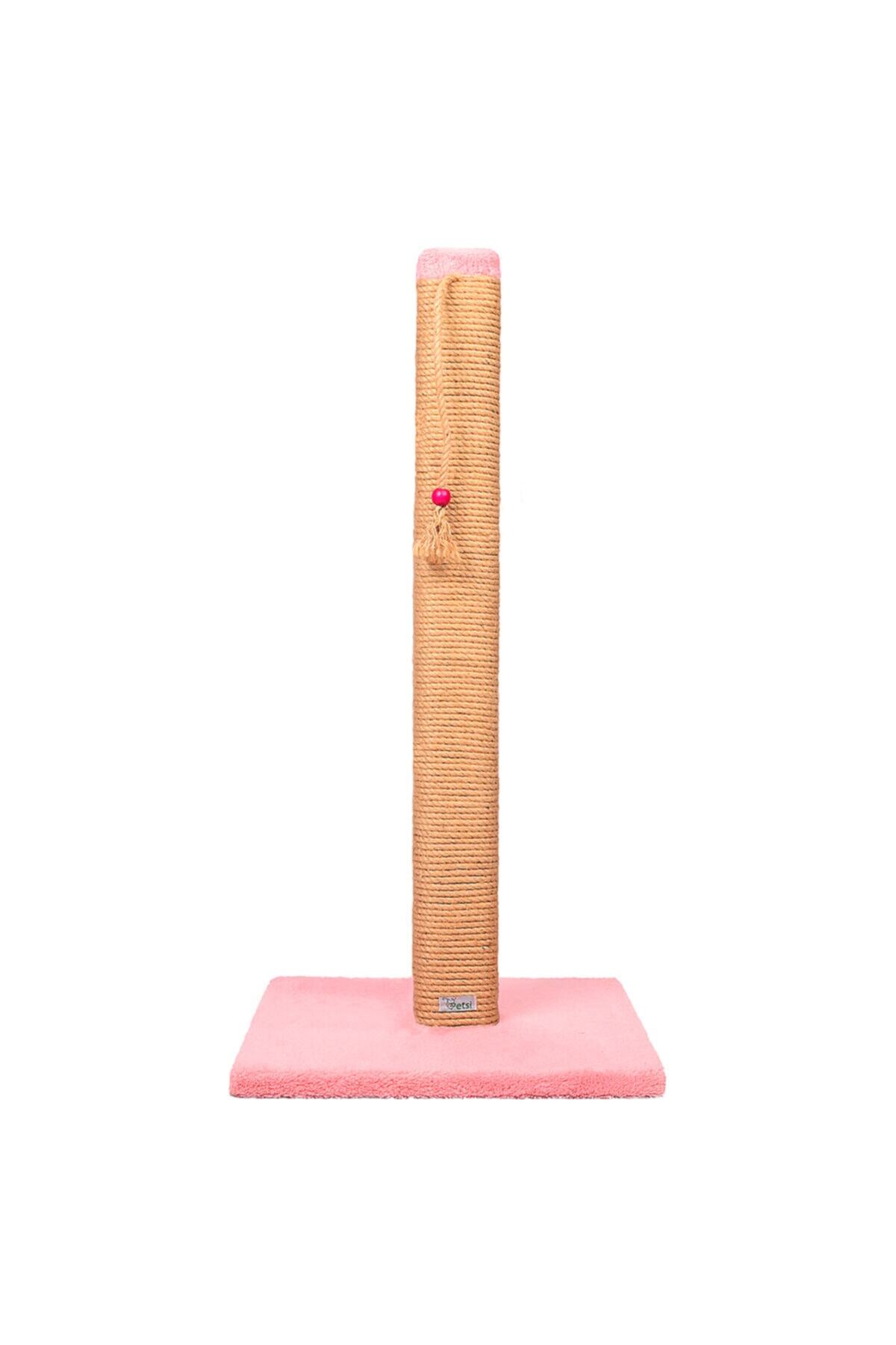 PETSİ Large 80cm Ahşap Direk Kedi Tırmalama Gül Kurusu