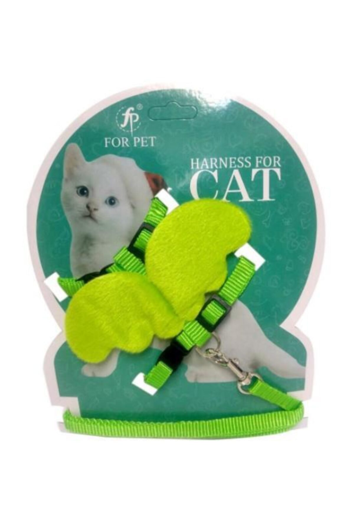 Miapet Melek Kanatlı Kedi Göğüs Tasması Yeşil