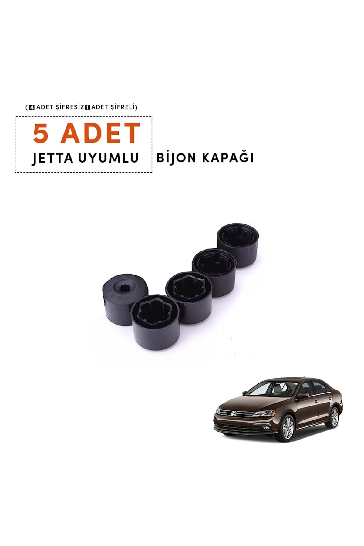 OEM Jetta 2005-2018 Bijon Kapağı (5 Adet) (4 Şifresiz 1 Şifreli) 1k0601173