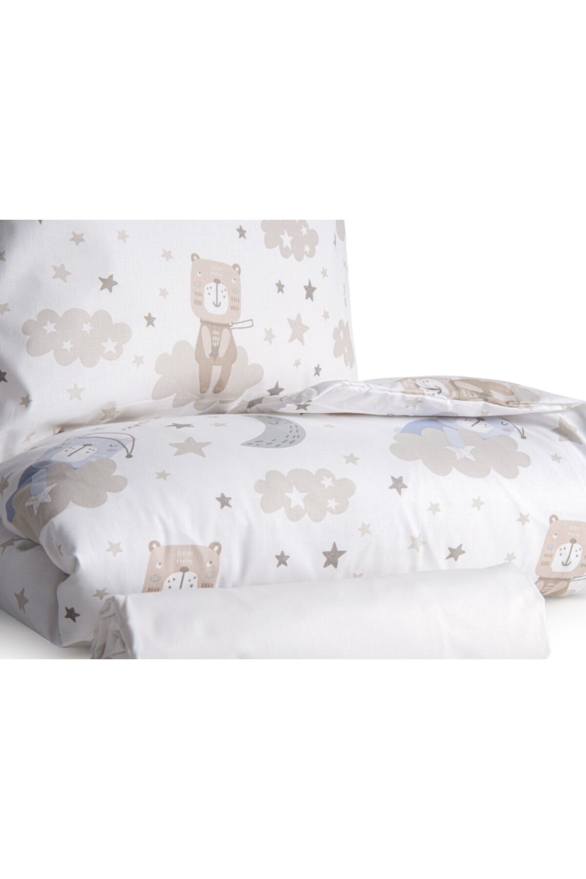english home sleepy bear pamuklu bebe nevresim takimi 100x150 cm mavi fiyati yorumlari trendyol