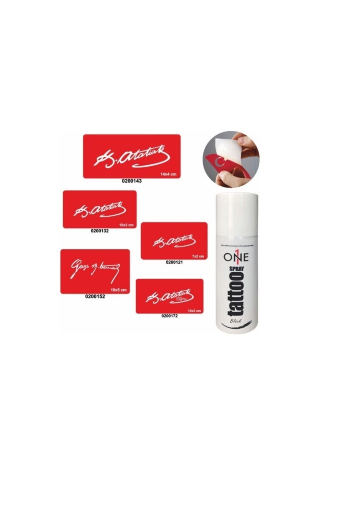 alsepeteavm Doğal Pratik Geçici Dövme Yapma Seti Siyah Tattoo Spray Set 34