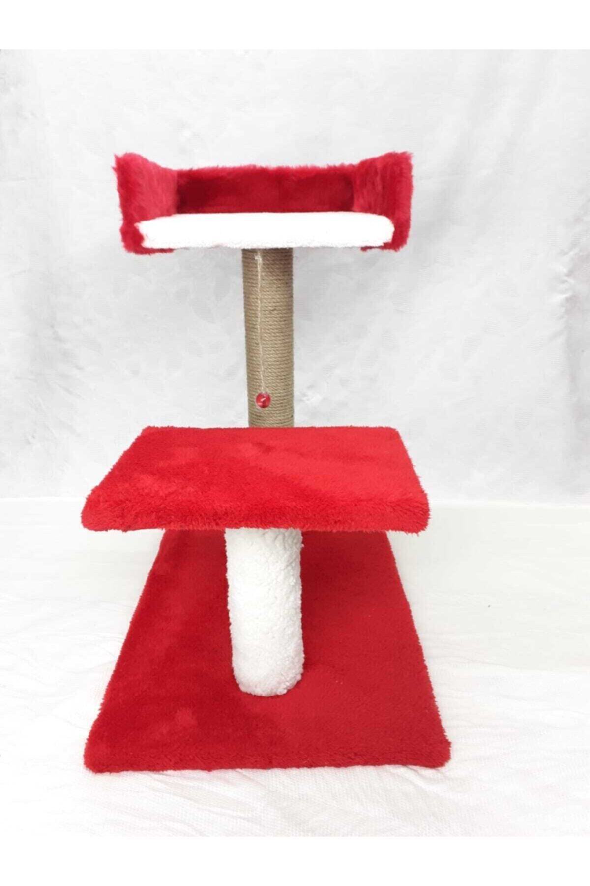Dumanpet Kedi Tırmalama Tahtası 50x35x60 cm [t-4] Yataklı Kırmızı