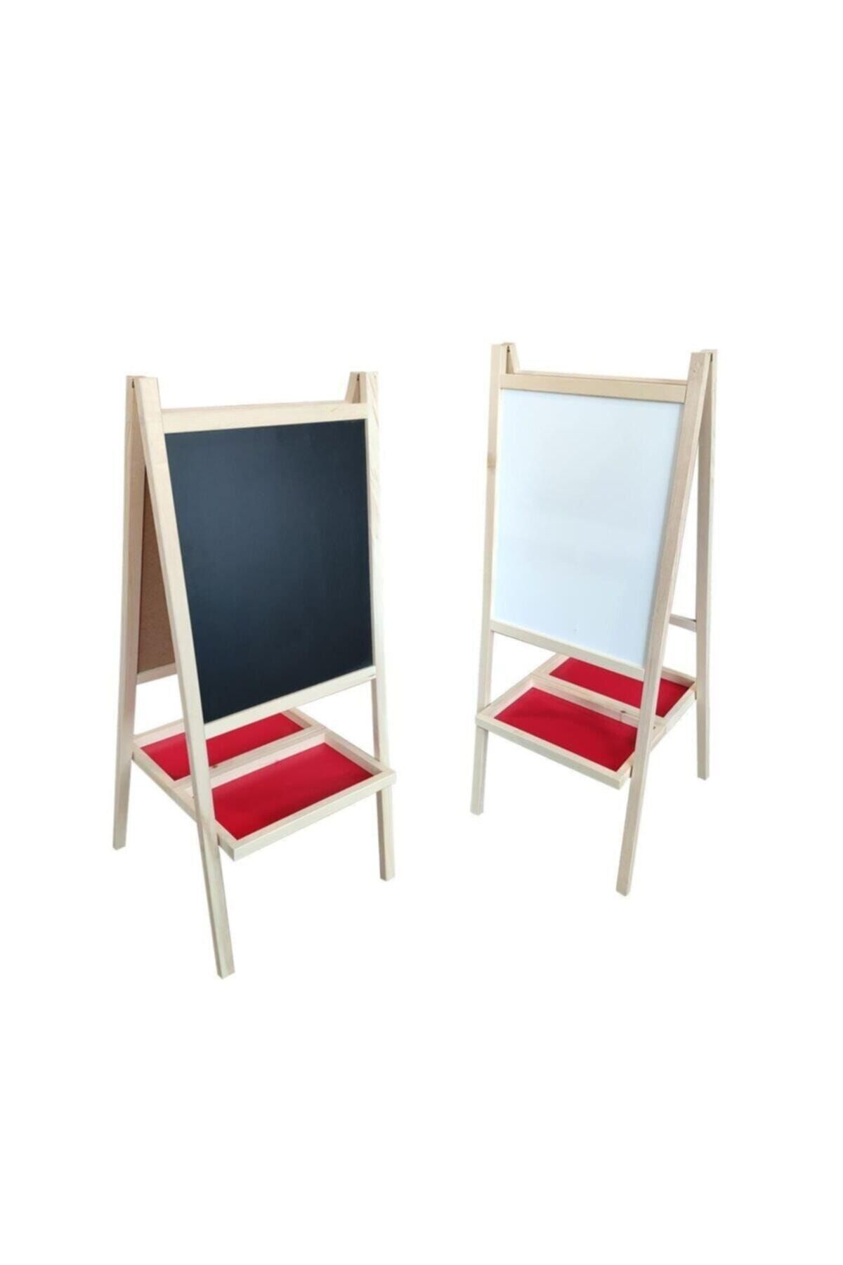 Mashotrend Çift Taraflı Ayaklı Ahşap Yazı Tahtası Büyük Boy 46x110