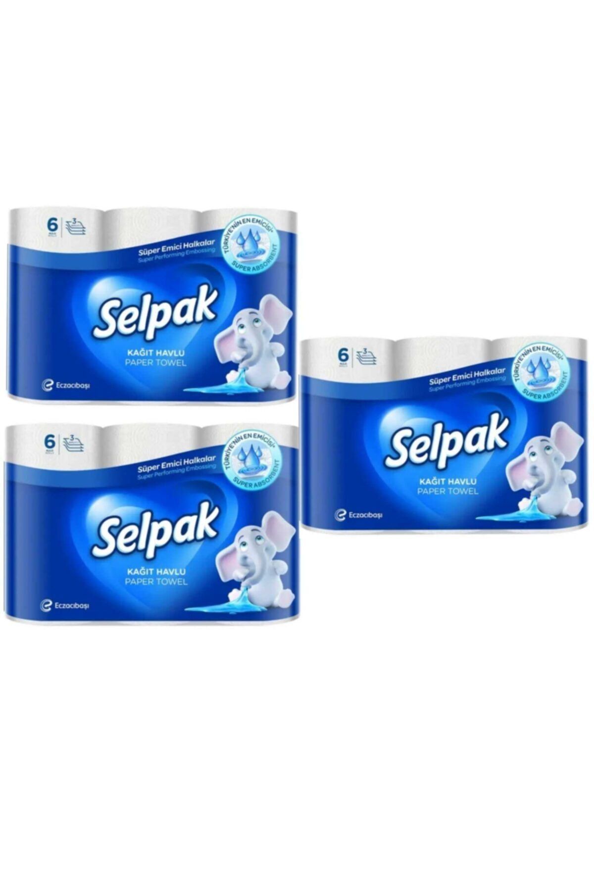 Selpak 6'lı Kağıt Havlu 3'lü Paket 3*6 =18 Rulo