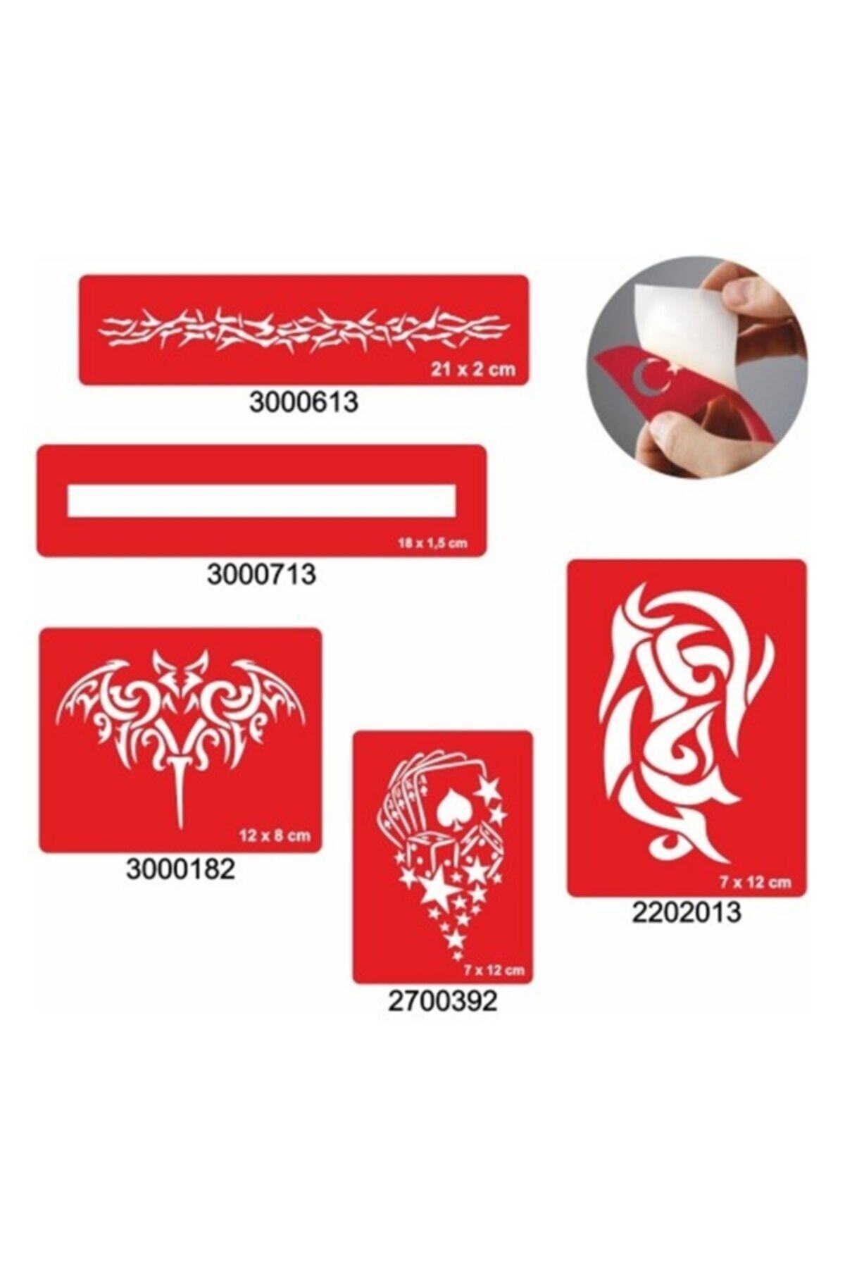 alsepeteavm Dikenli Şerit Tattoo Dövme Şablonu ve Kına Desenleri 5 Adet