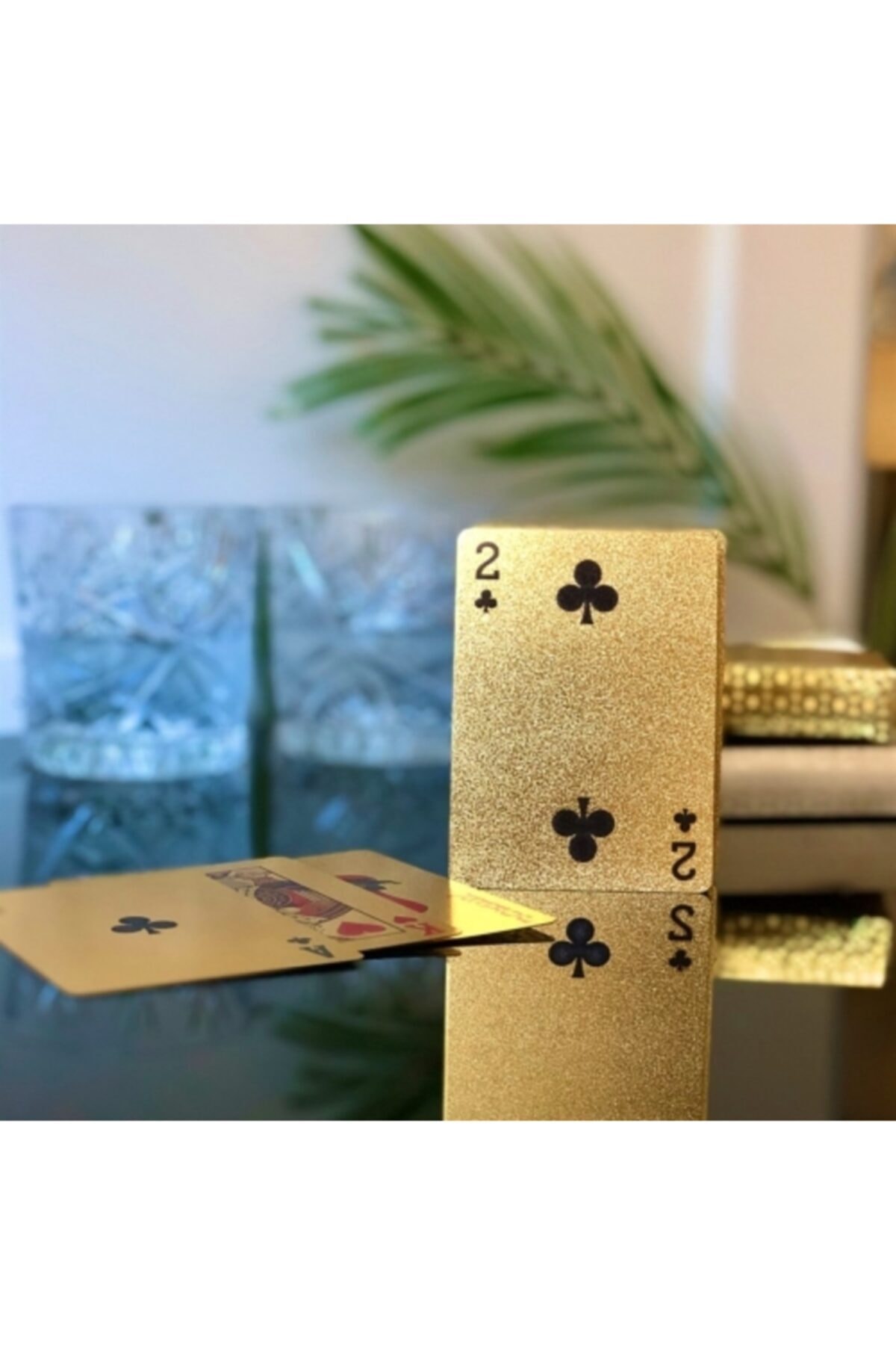 Techno phone Altın Varak Renk Kaplama Iskambil Oyun Kartı Tek Deste