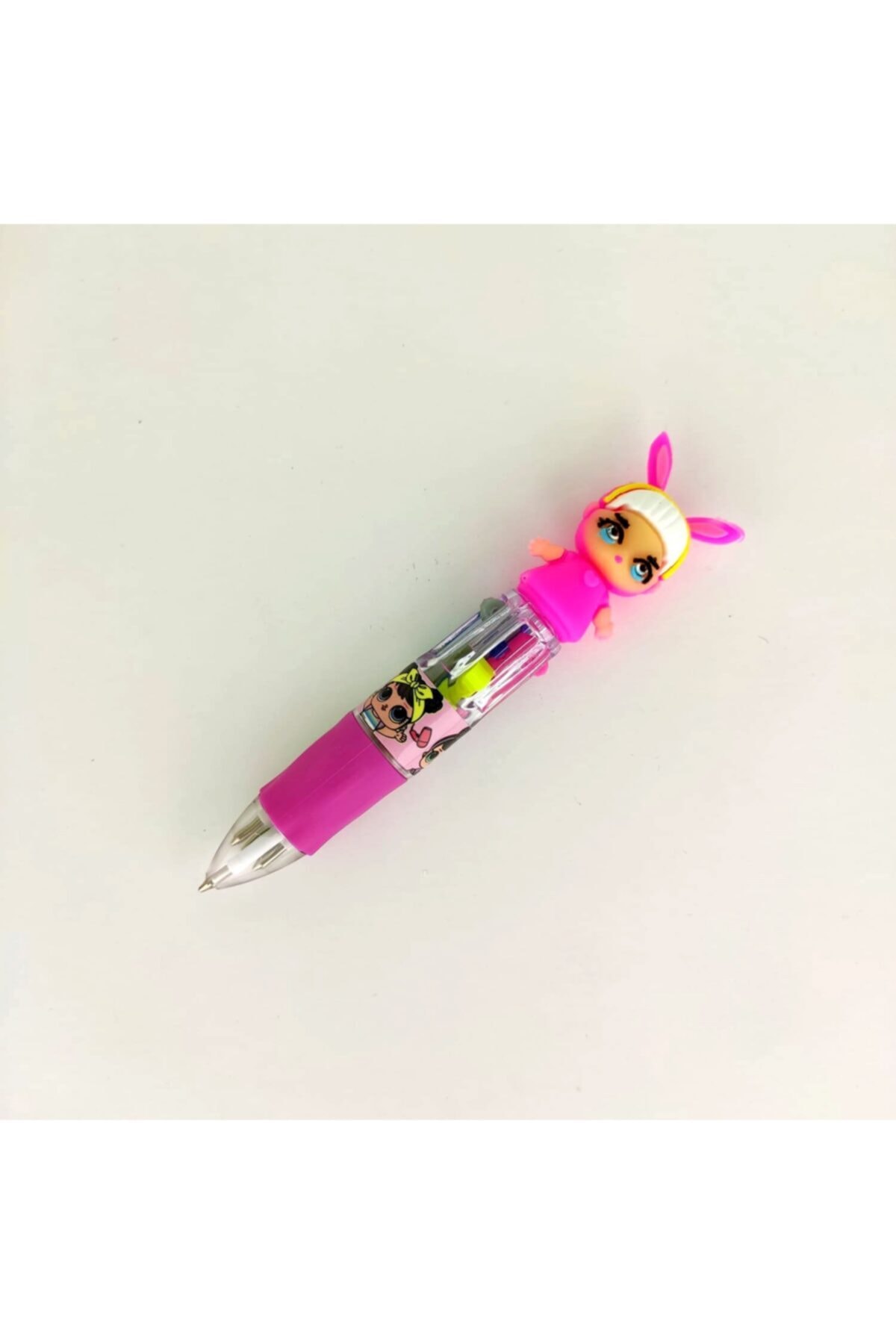 Kahraman Bebek Başlıklı Mekanik Uçlu 4 Renk Tükenmez Kalem