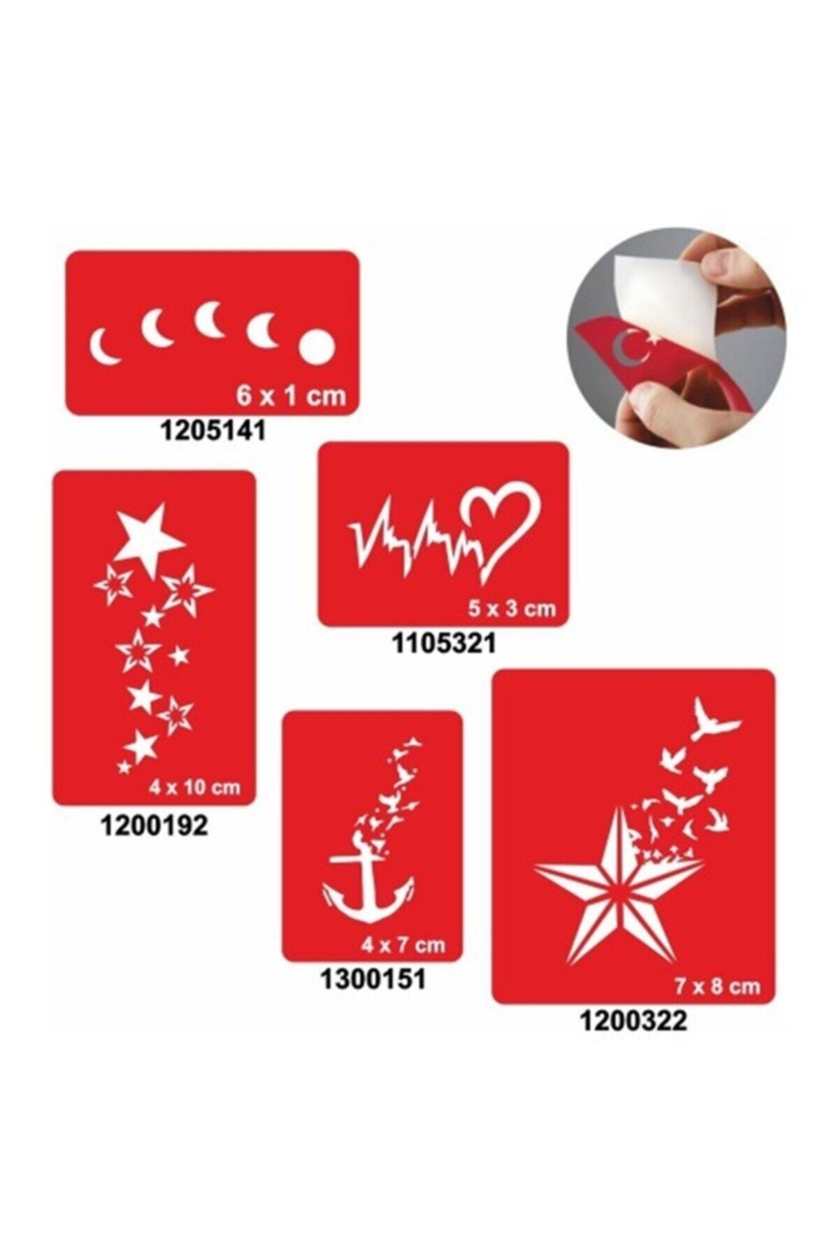 alsepeteavm Kalp Çapa Yıldız Dövme Şablonu Ve Kına Desenleri 5 Adet