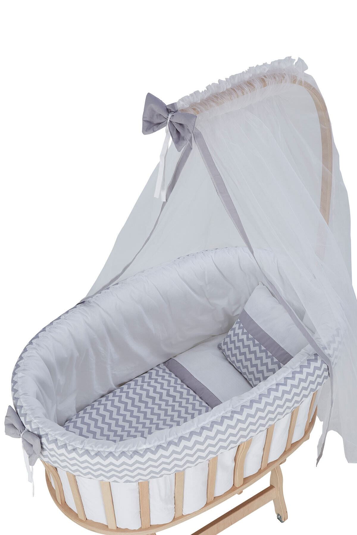 Babycom Gri Zikzak Sepet Uyku Seti