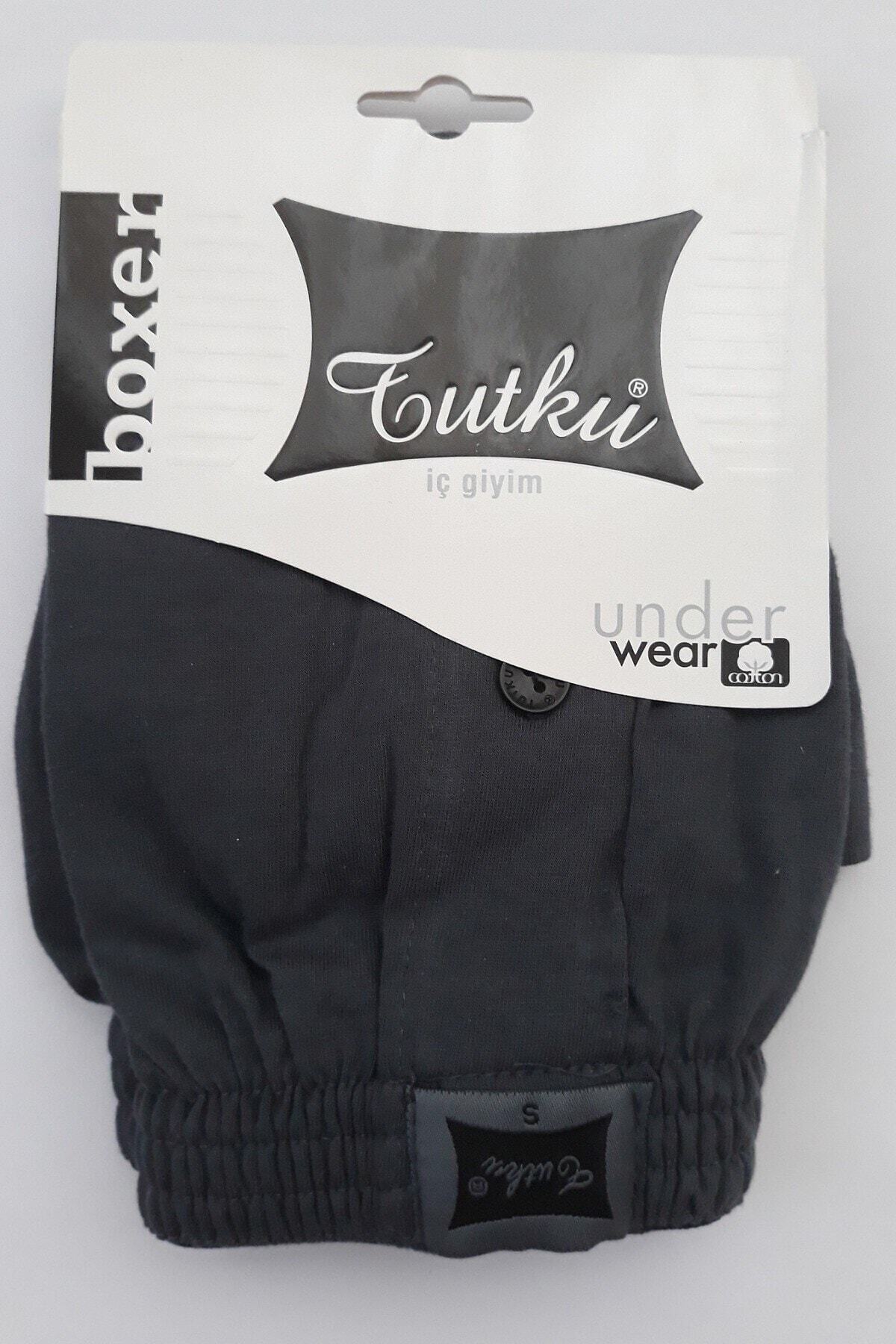 Tutku Erkek Füme Penye Düğmeli Boxer  10'lu Paket