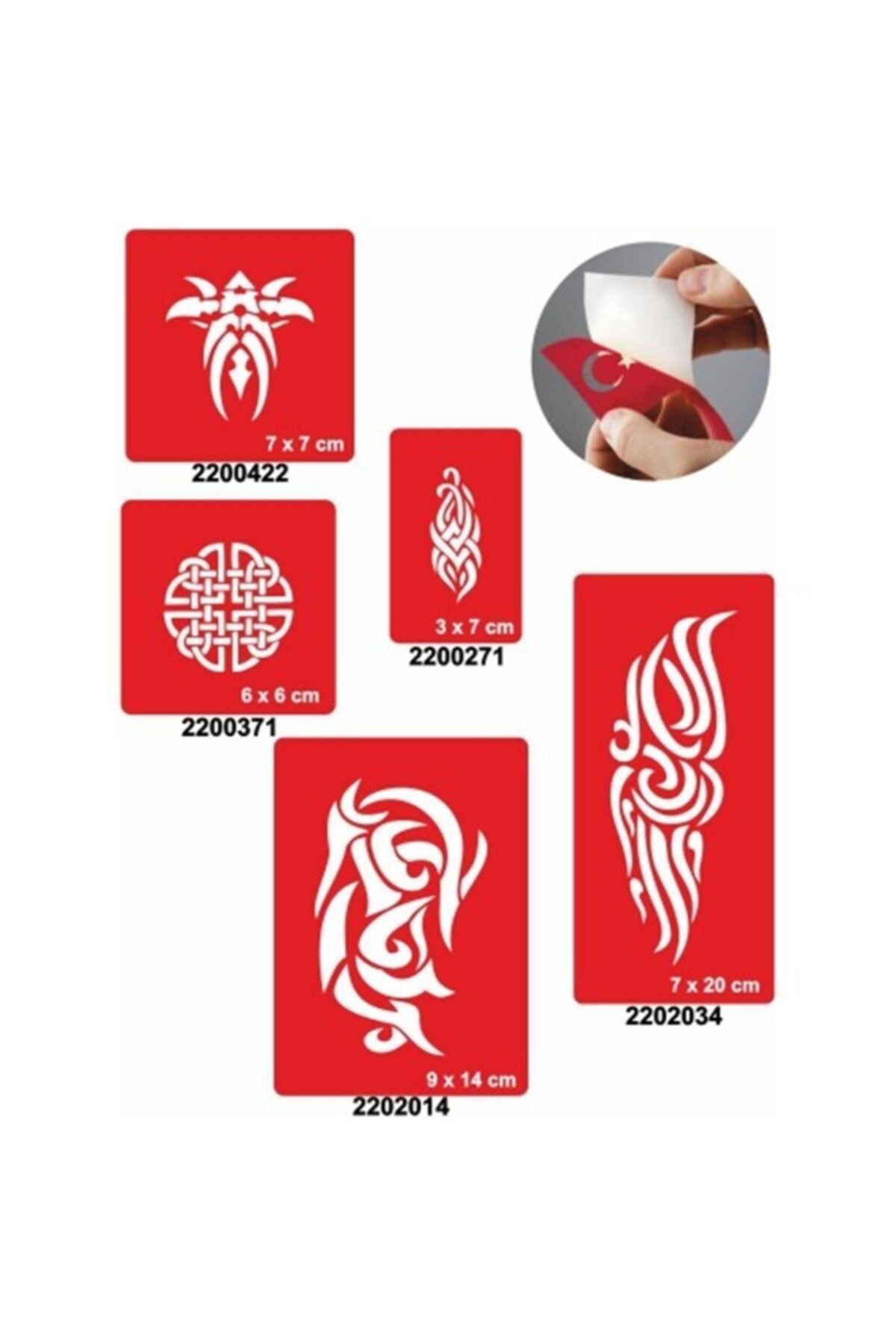 alsepeteavm Tribal 5 Adet Kına Dövme Kalıbı