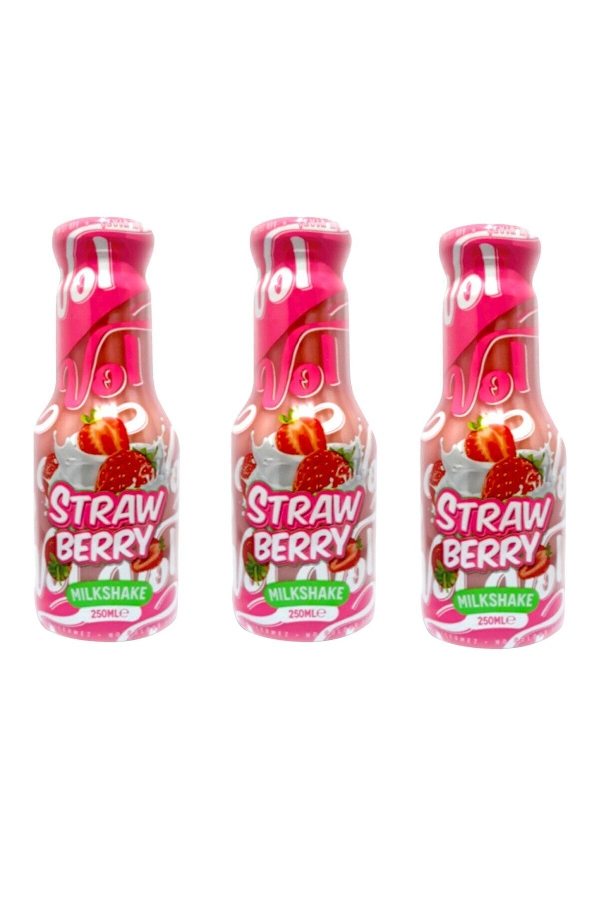 VOL Strawberry Milkshake Çilek Aromalı Sütlü Içecek 250 Ml 3'lü