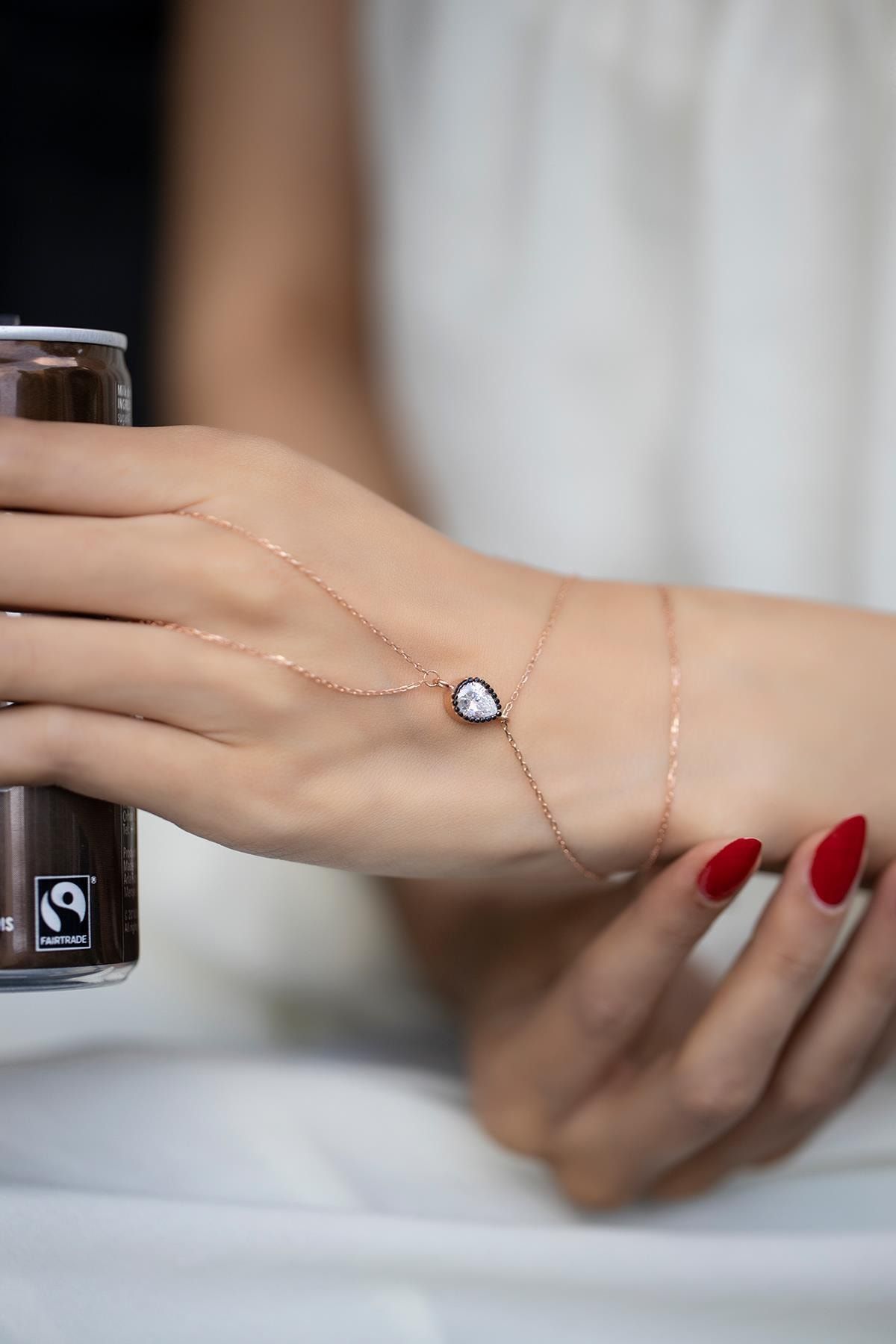 İzla Design Kadın Damla Model Montürlü Zirkon Taşlı Rose Kaplama Gümüş Şahmeran PKT-İZLASLVR00563