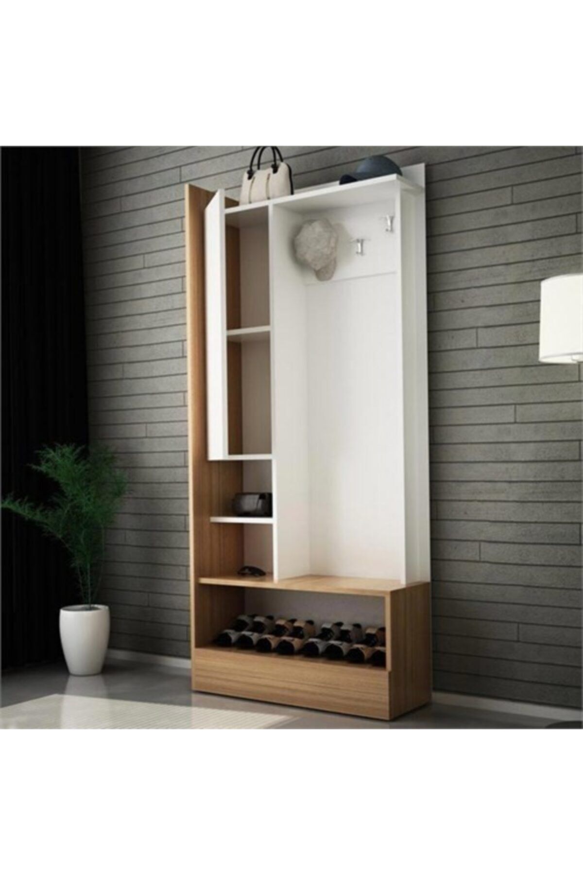KAHRAMAN 35 YAPI MARKET Kahraman 35 -break Portmanto -teak / Beyaz