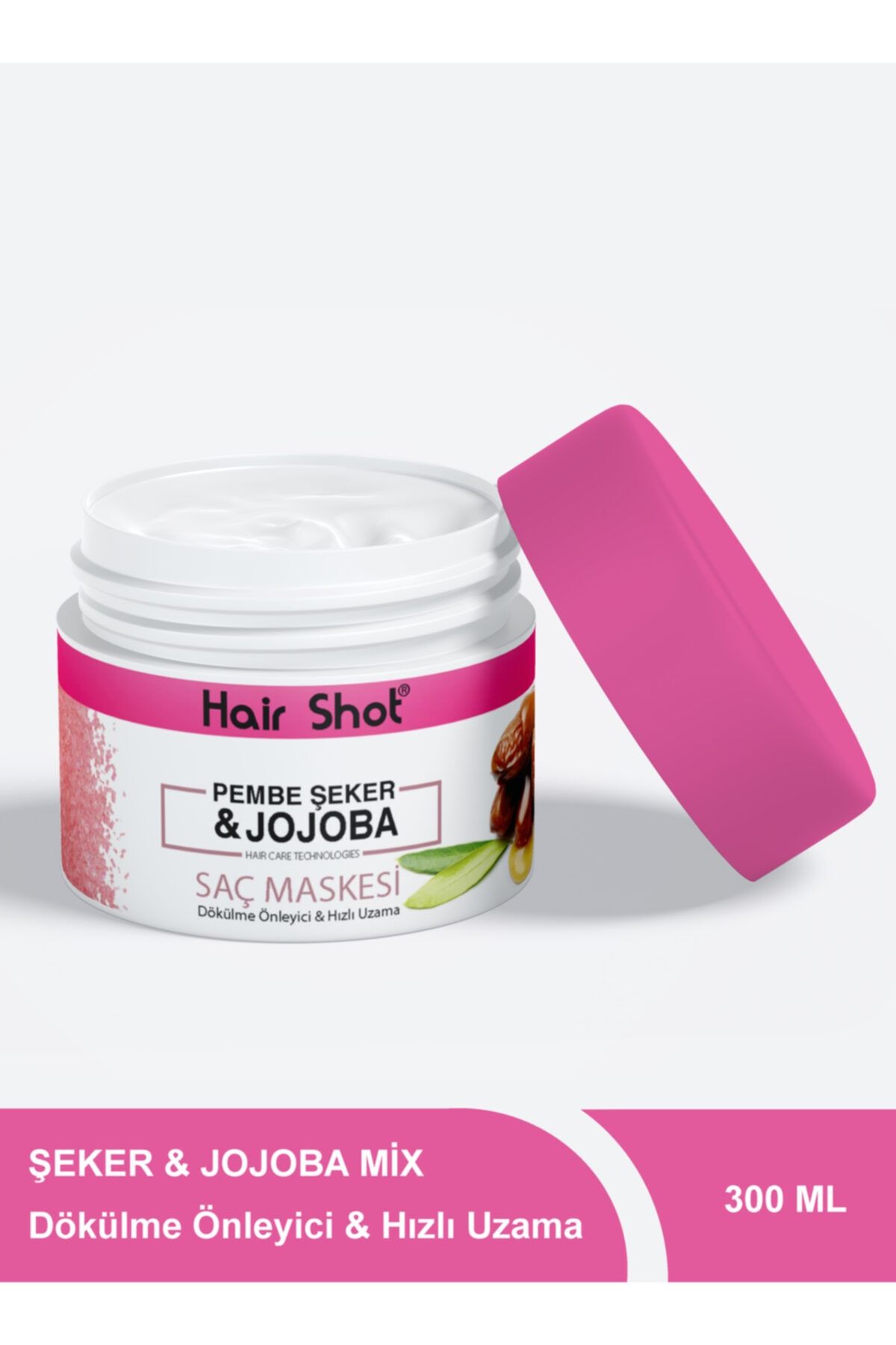 Hair Shot Pembe Şeker & Jojoba Yağı Saç Maskesi 300 Ml - Dökülme Önleyici & Hızlı Uzama