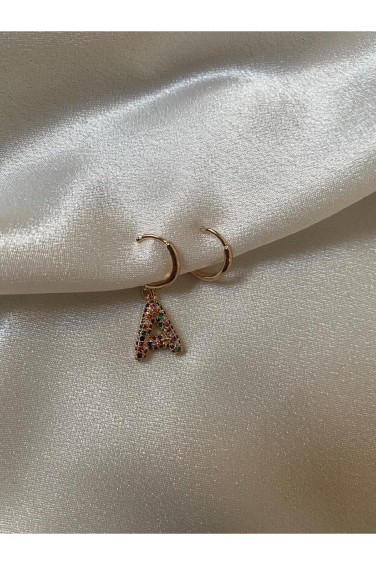 Miyu Accessories A Harfli Paslanmaz Çelik Küpe
