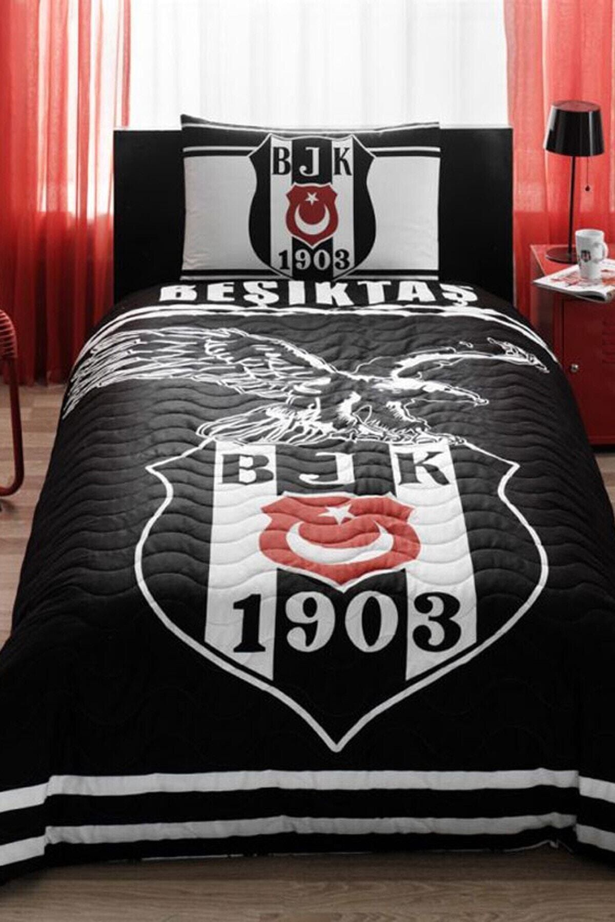 Taç Beşiktaş Tek Kişilik Kapitoneli Nevresim Takımı Tek Kişilik Complete Set 4 Mevsim Kullanım