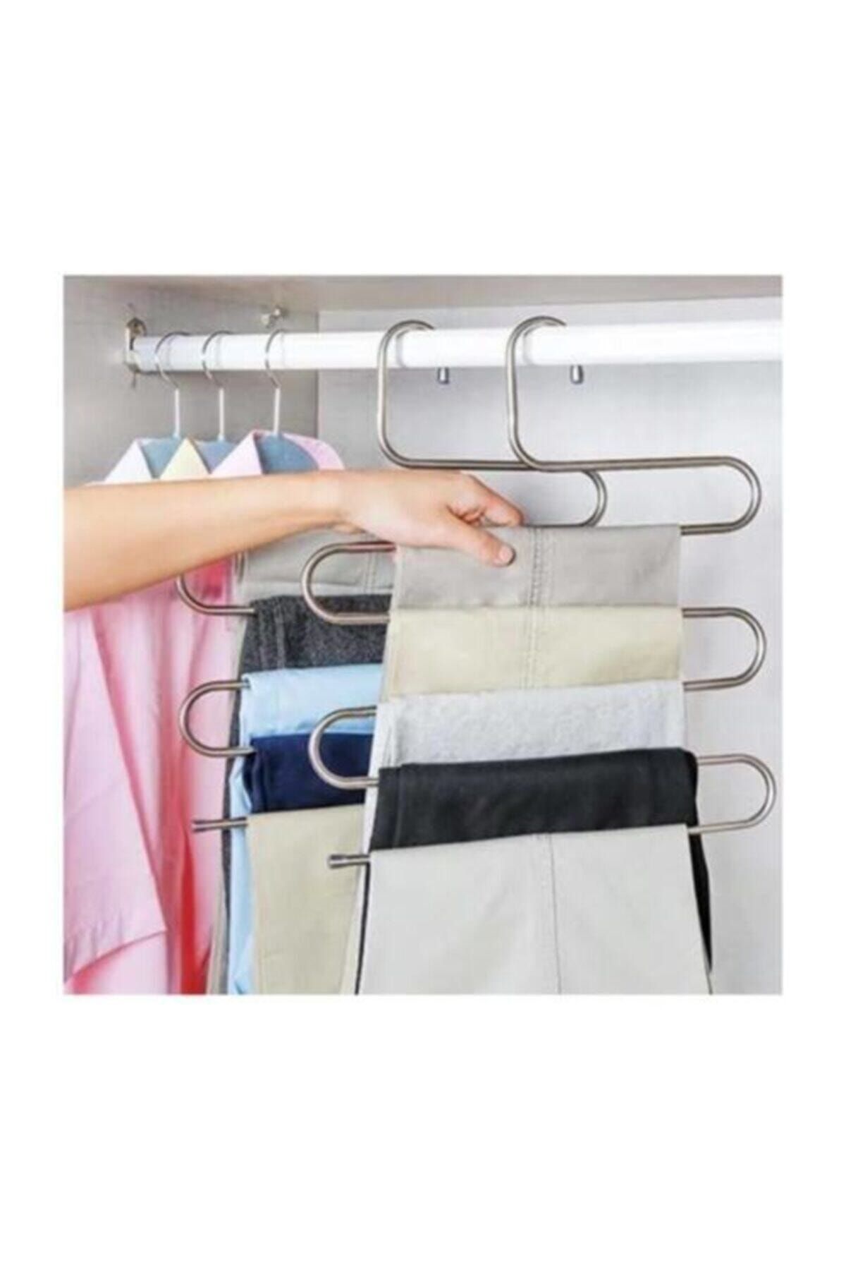 Ermek 5 Katlı Metal Pantalon Eşarp Askısı Krom