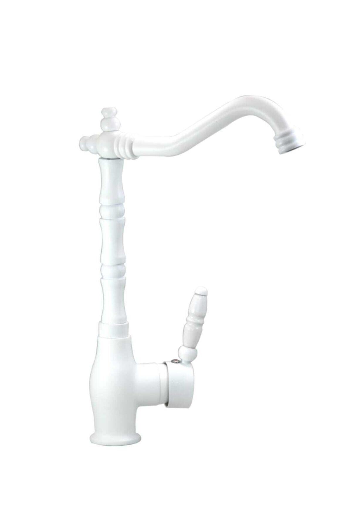 KAVİTİCARET E.m.a Beyaz Rustik 5 Yıl Garantili Sıcak - Soğuk Su Girişli Mutfak Eviye Bataryası