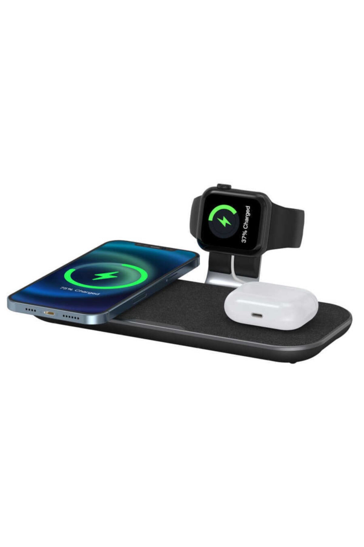 Apple Iphone 12 Pro Max Wiwu 3 In 1 Charge Stand Magesafe Standı & Airpods Ve Watch Kablosuz Şarj Alanı