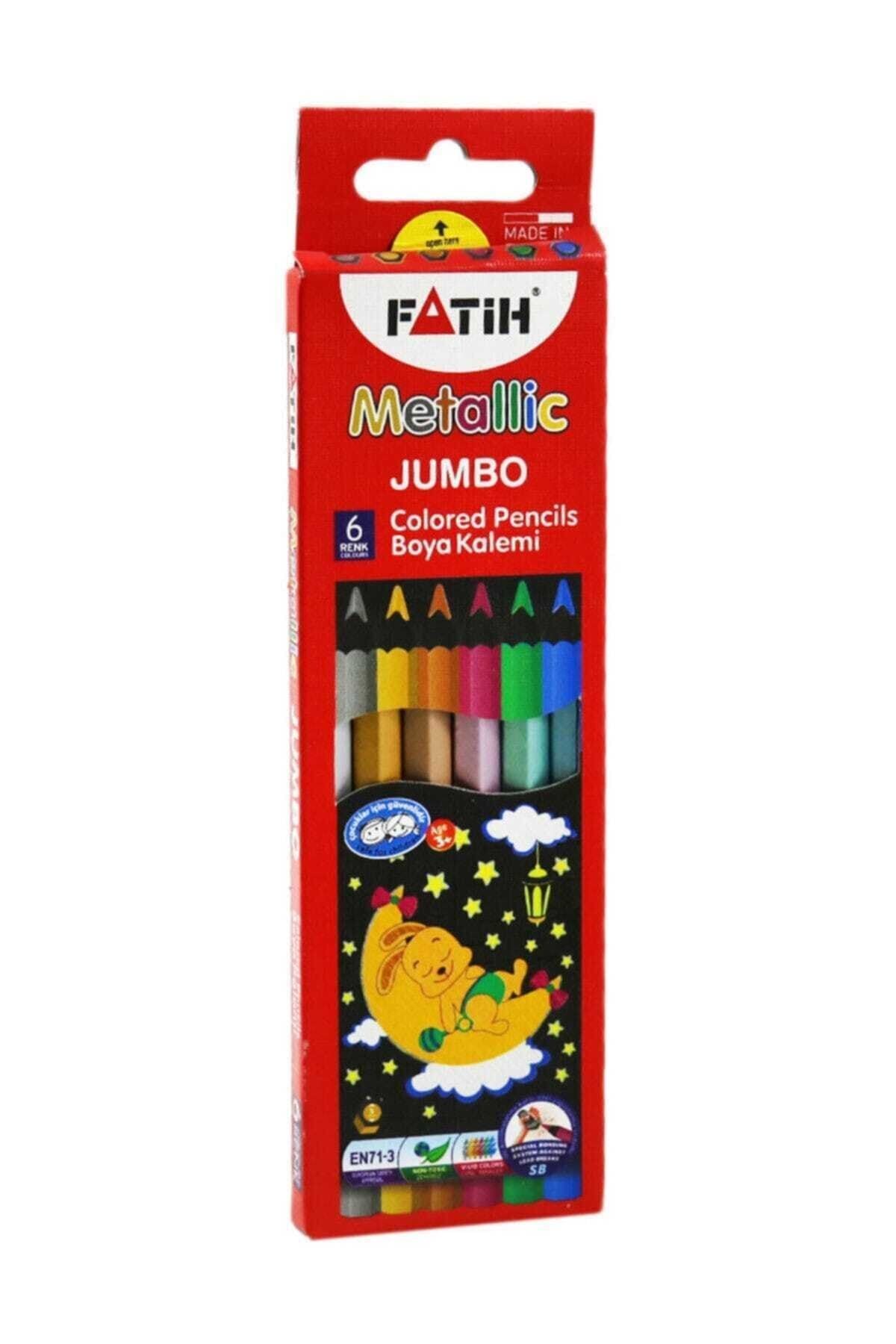 Fatih Metalik Jumbo Boya Kalemi 6 Renk Tam Boy