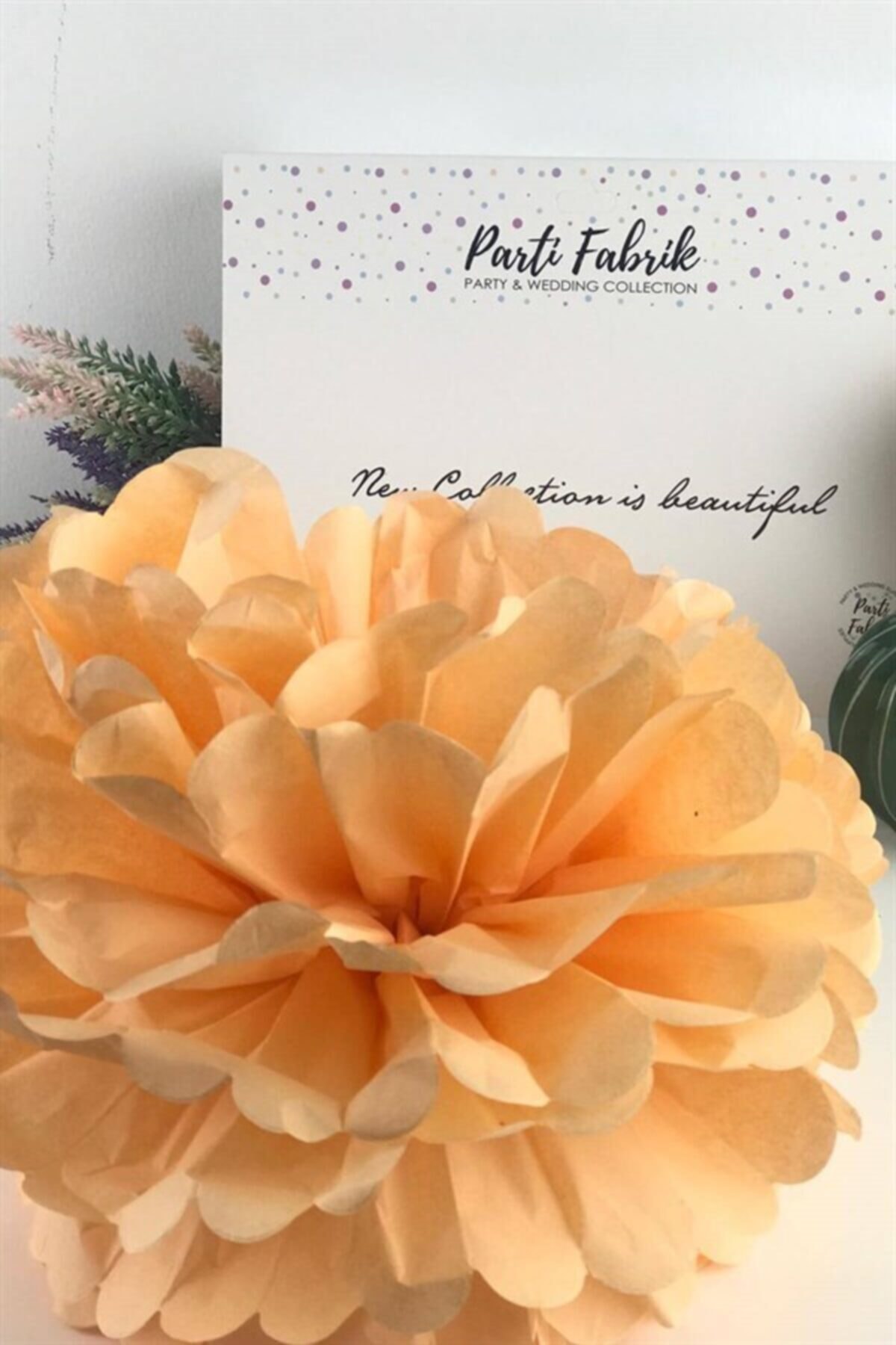 Partifabrik Kağıt Ponpon Süs Makaron Renk 2 Li