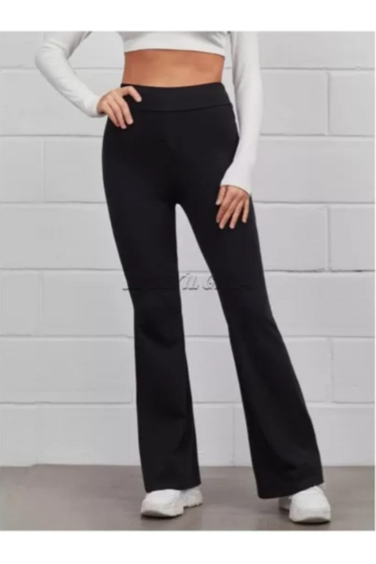 VRDR COMPANY Kadın Siyah İspanyol Paça Tayt Pantolon