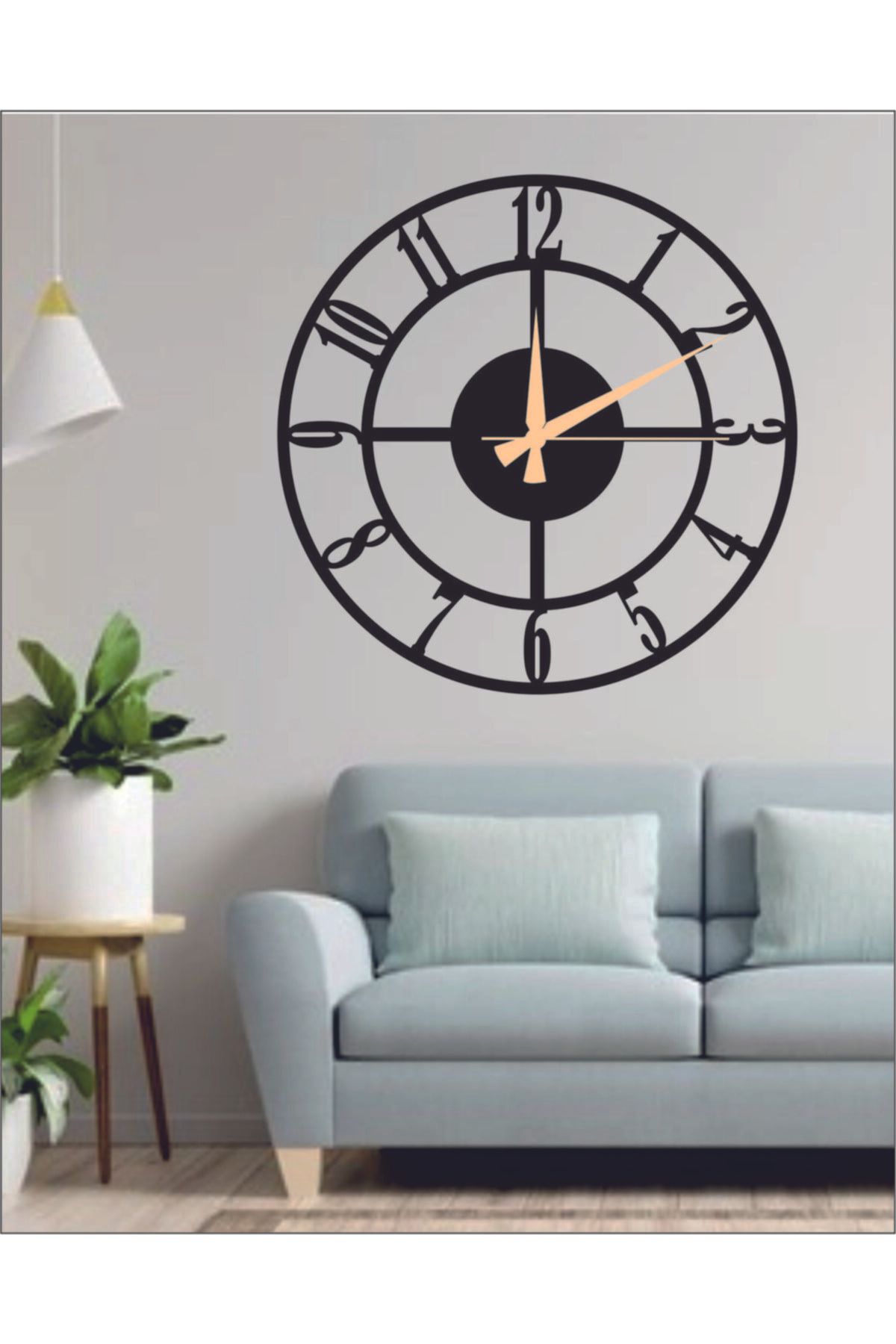 mavimodahome Dekoratif Normal Rakamlı Duvar Saati (otantik) 50cm Siyah Ahşap 6mm Mdf Sessiz Mekanizma