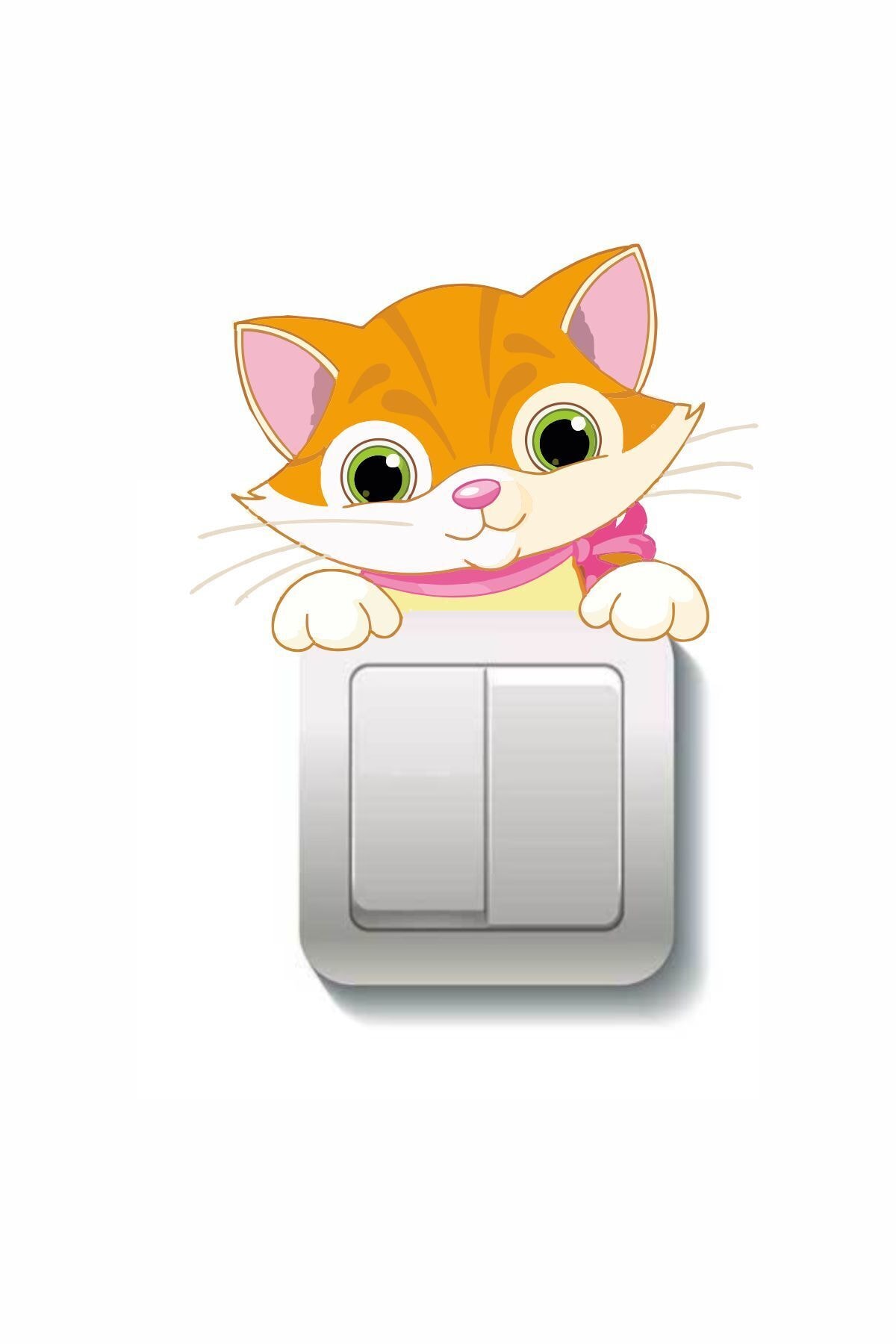 PİKSELİFE Sevimli Kedi Çocuk Odası Priz Sticker