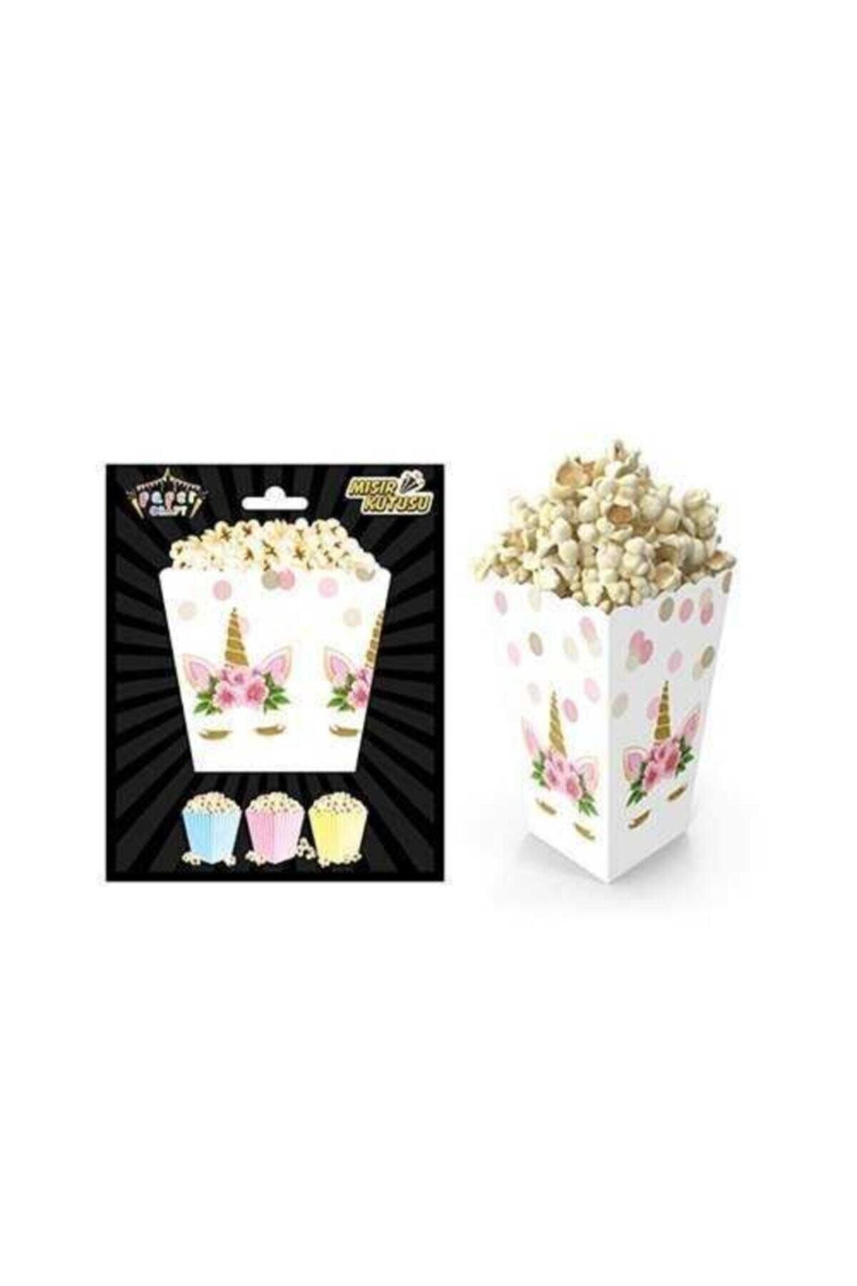 Deniz Party Store Popcorn Kutusu ( Mısır , Cips Kutusu ) 10 Adet Unicorn Temalı