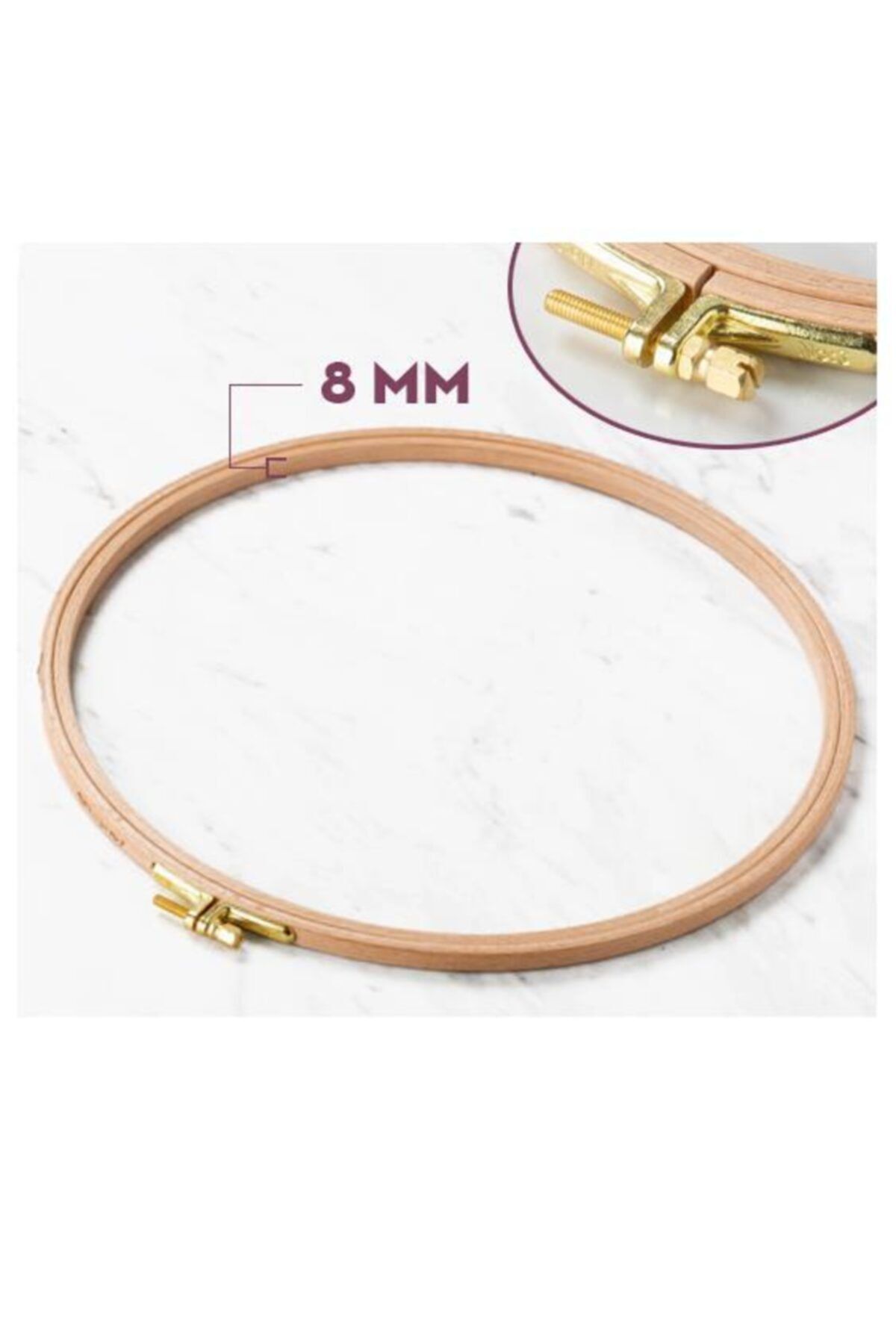 Nurge 8 Mm Ahşap Vidalı Nakış Kasnak Kanaviçe Etamin Kasnağı No: 4