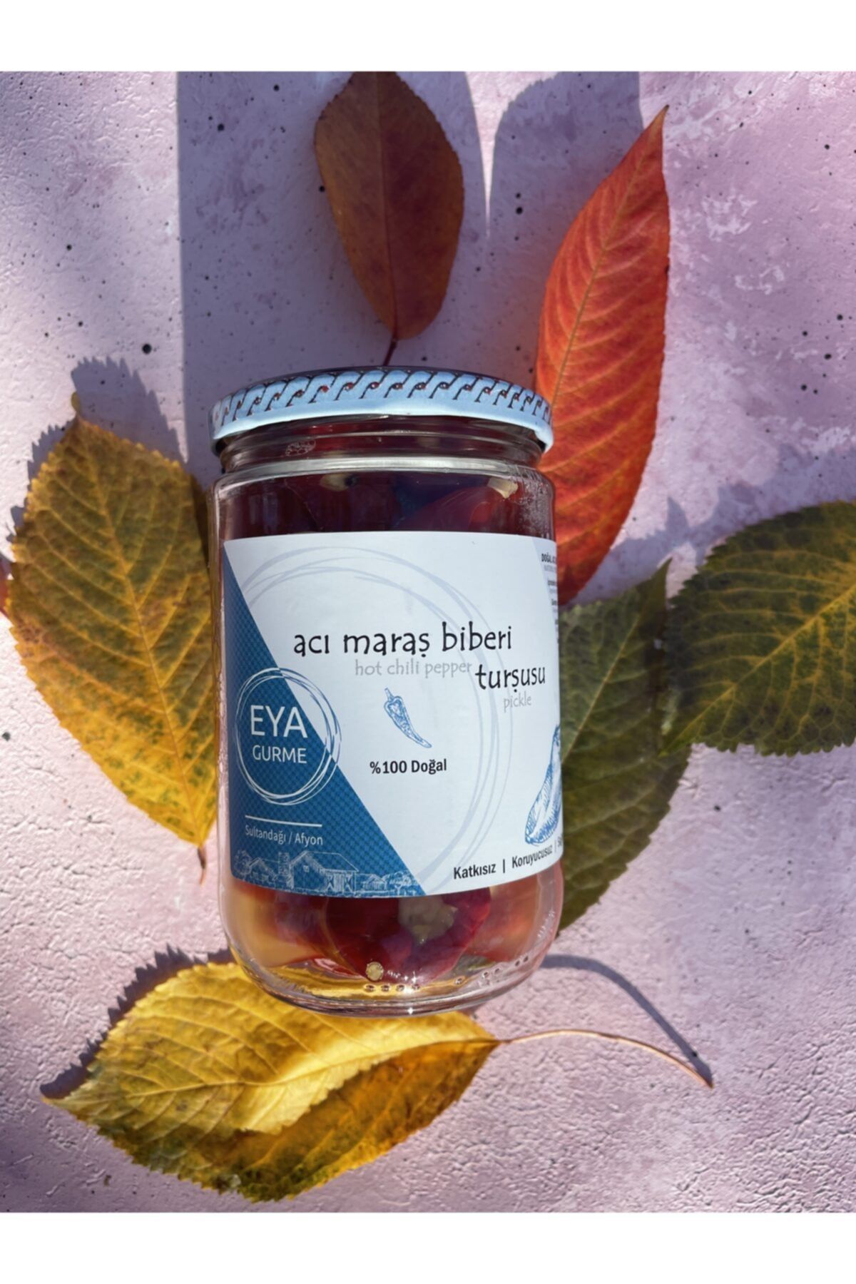 EYA ORGANİK Acı Maraş Biberi Turşusu (580 Gr)