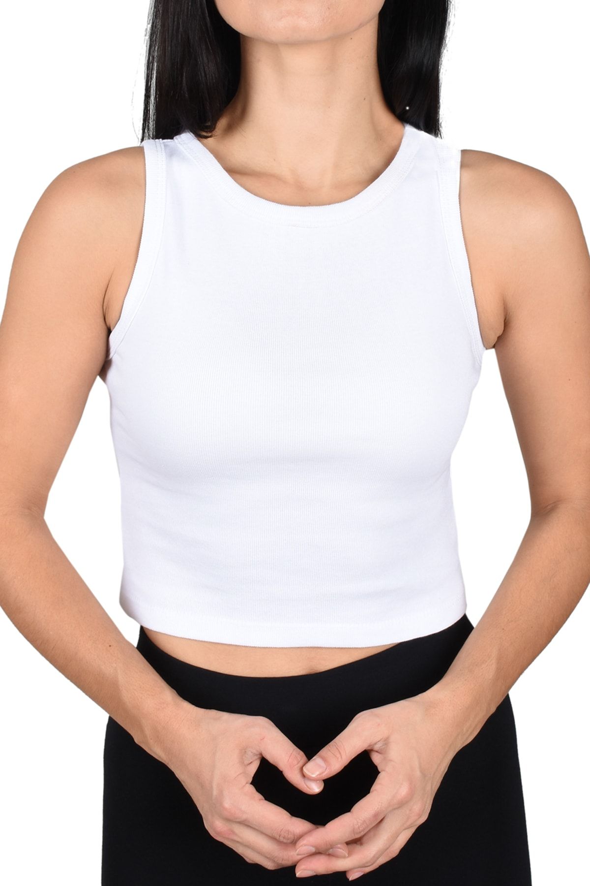 Co&Mi Fitilsiz Likralı Pamuklu Crop Atlet
