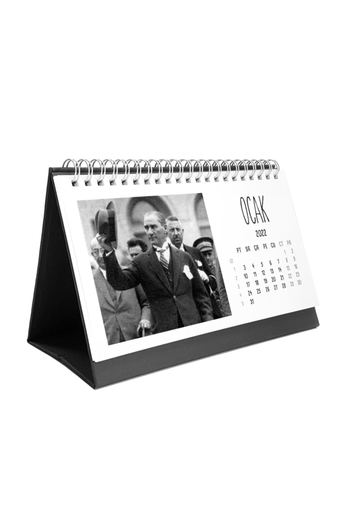 bi'aldım Atatürk Fotoğraflı 2022 Takvimi Siyah Renk.