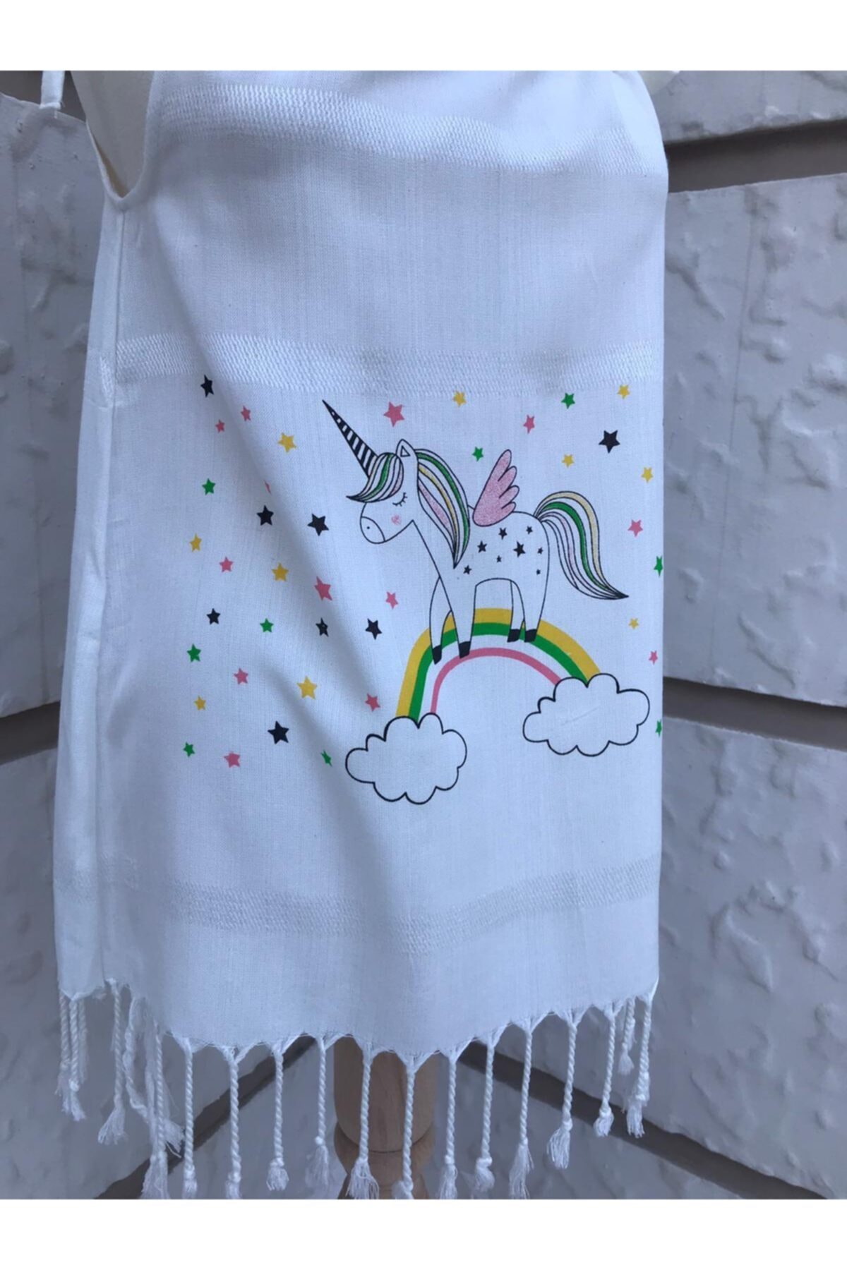 LACHESİS Çocuk Ip Askılı Unıcorn Desenli Plaj Elbisesi Pareo
