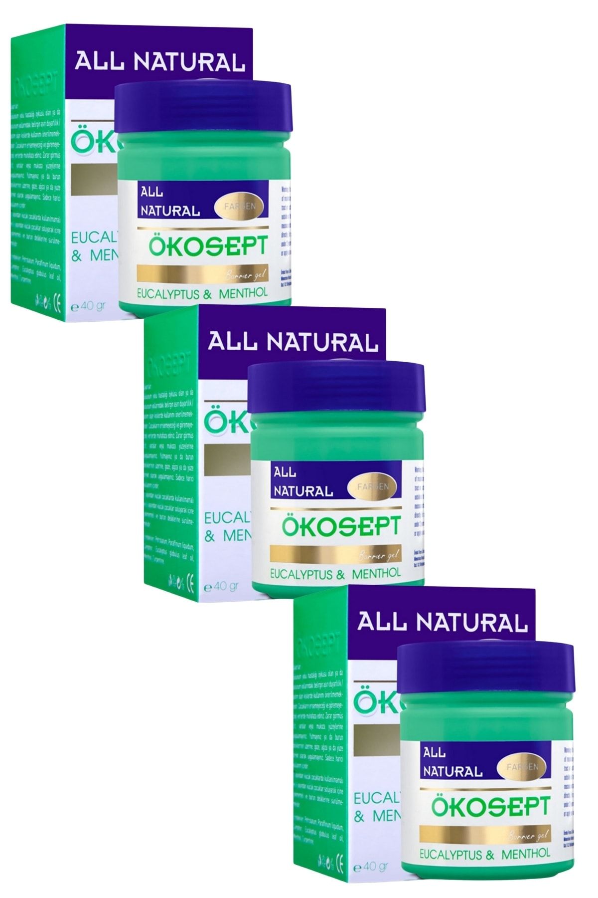 All Natural Ökosept Burun Açıcı Viks Buharlaşan Merhem Bariyer Jel 40 Gr X 3 Adet