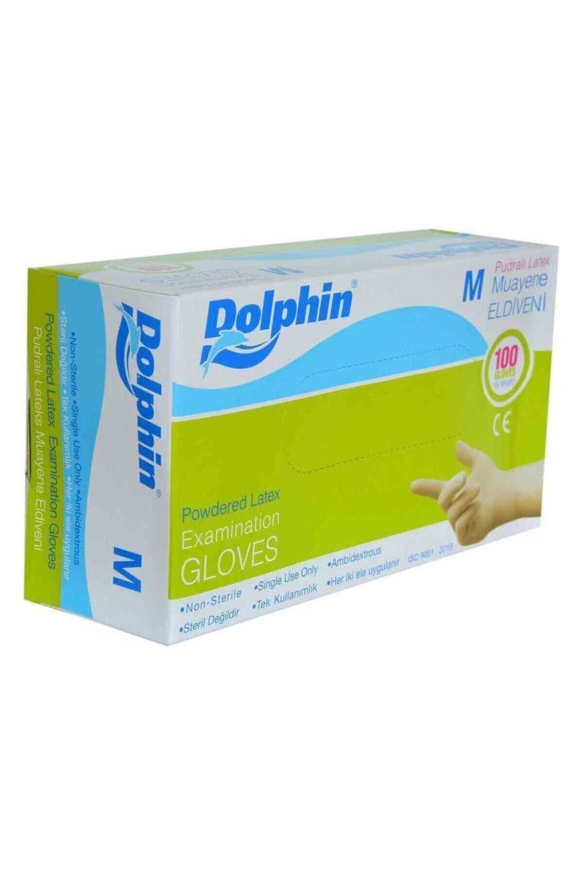 Dolpin Dolphin Pudralı Beyaz Latex Muayene Eldiveni Eldv002